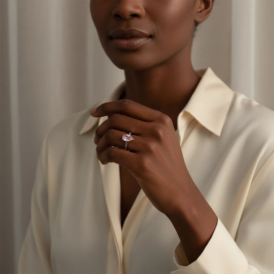 2ct Lab-grown Pink Sapphire Ring 10K/14K White Gold & 950 Platinum | Anniversary Engagement Wedding Gift