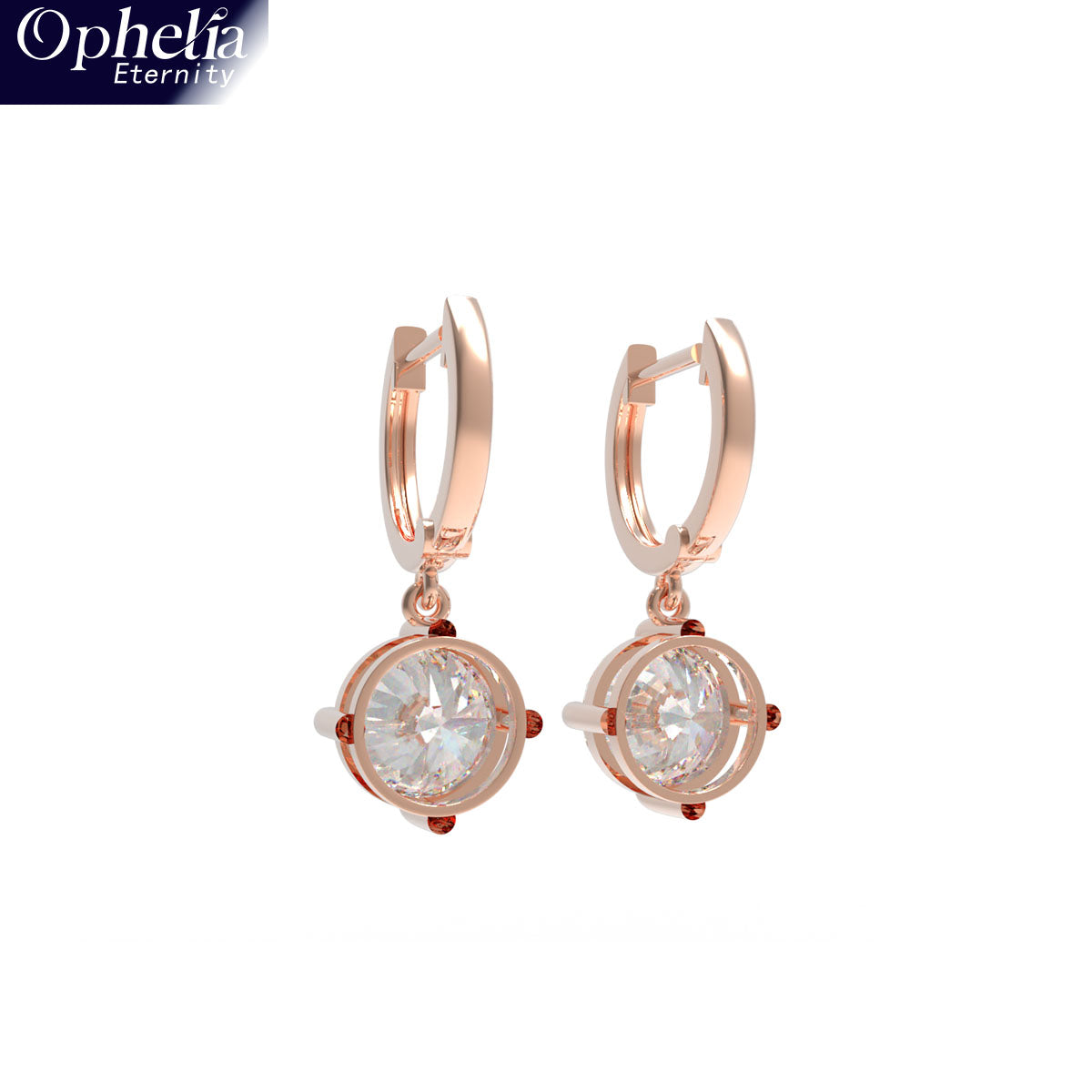 Handmade Dangle Earrings with Lab - Grown Diamonds (0.5CT/1CT per Stone, 2 Stones), 9K/14K/18K White Gold/Yellow Gold/Rose Gold & Platinum Optional