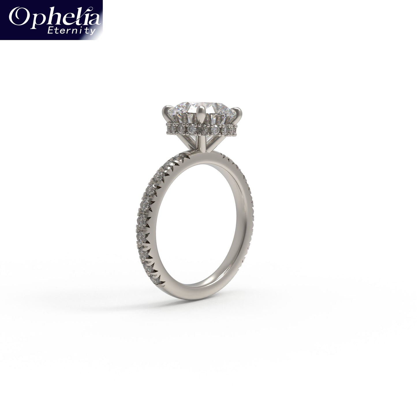 Handmade Platinum Engagement & Wedding Ring - 1CT/2CT/3CT Main Stone, 0.5CT Total Side Stones, Ideal for Proposal & Anniversary
