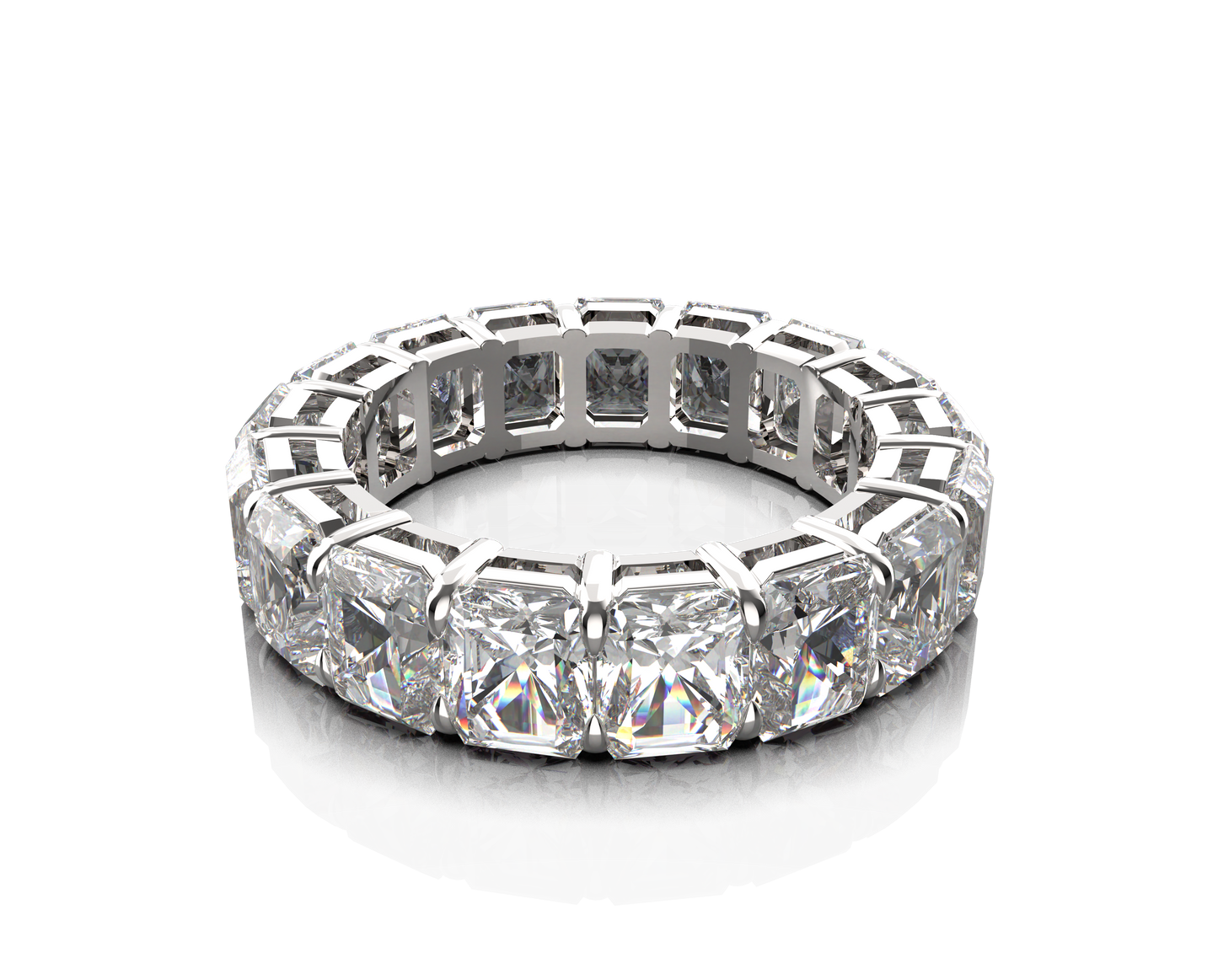 Ophelia Eternity 3.6ct Lab-Grown Moissanite Sterling Silver Engagement Ring for Women - Customizable Eternal Covenant Full Diamond Round Ring(Engravable - Custom Text Available)