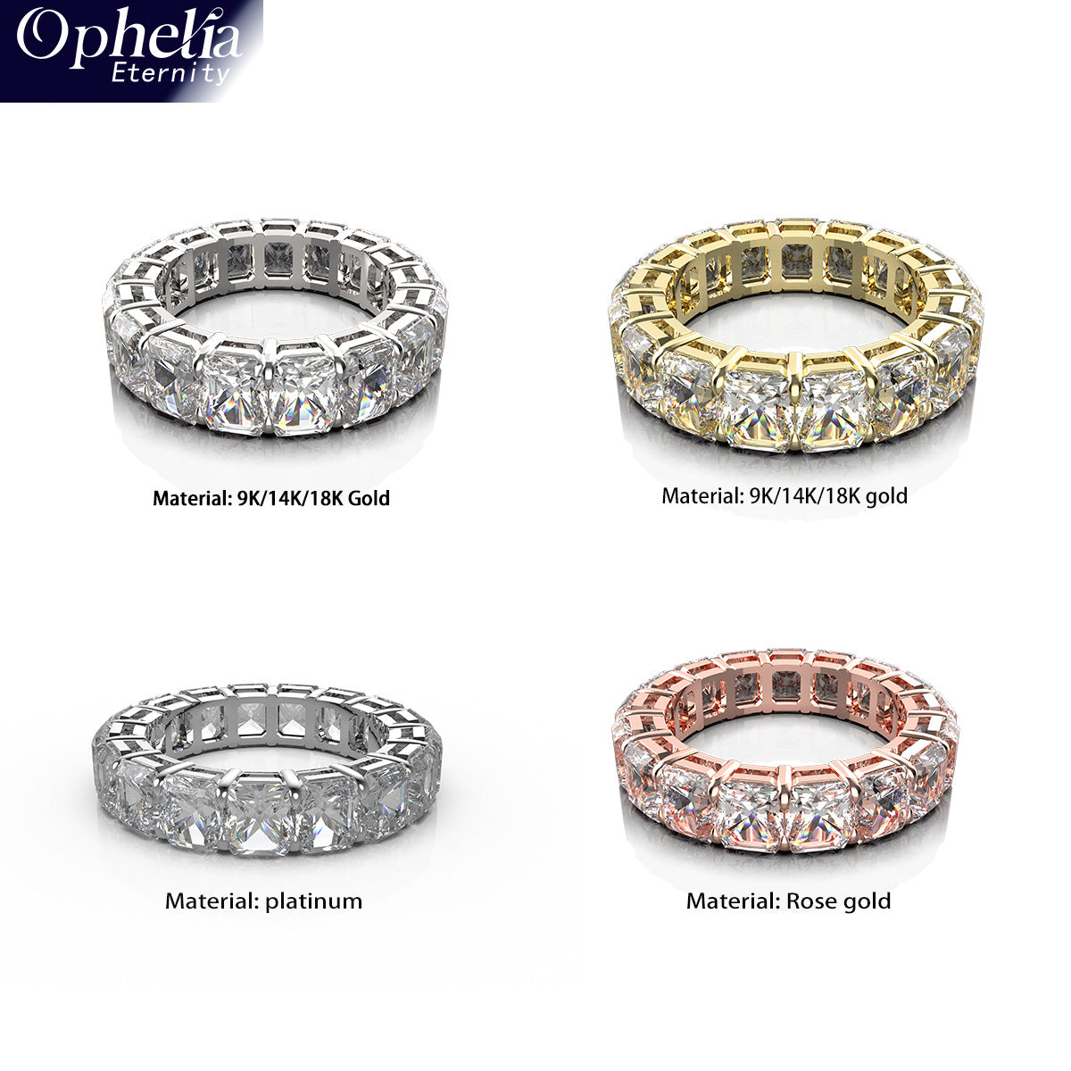 Ophelia Eternity 3.6 Carat (ctw) LAB GROWN Diamond Vintage Engagement 9K /14K /18K Gold Ring Wedding Ring for Women, Eternal Covenant Full Diamond Round Ring, Luxury Ring for Women (Clarity VVS1-VVS2)