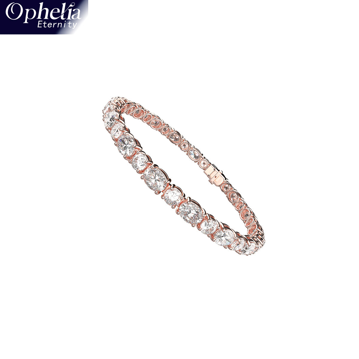 Ophelia Eternity 4-10ct 9K/14K18K Rose Gold Lab-grown diamond Tennis Bracelet, 4-Prong, D-VS2/SI1 - Free