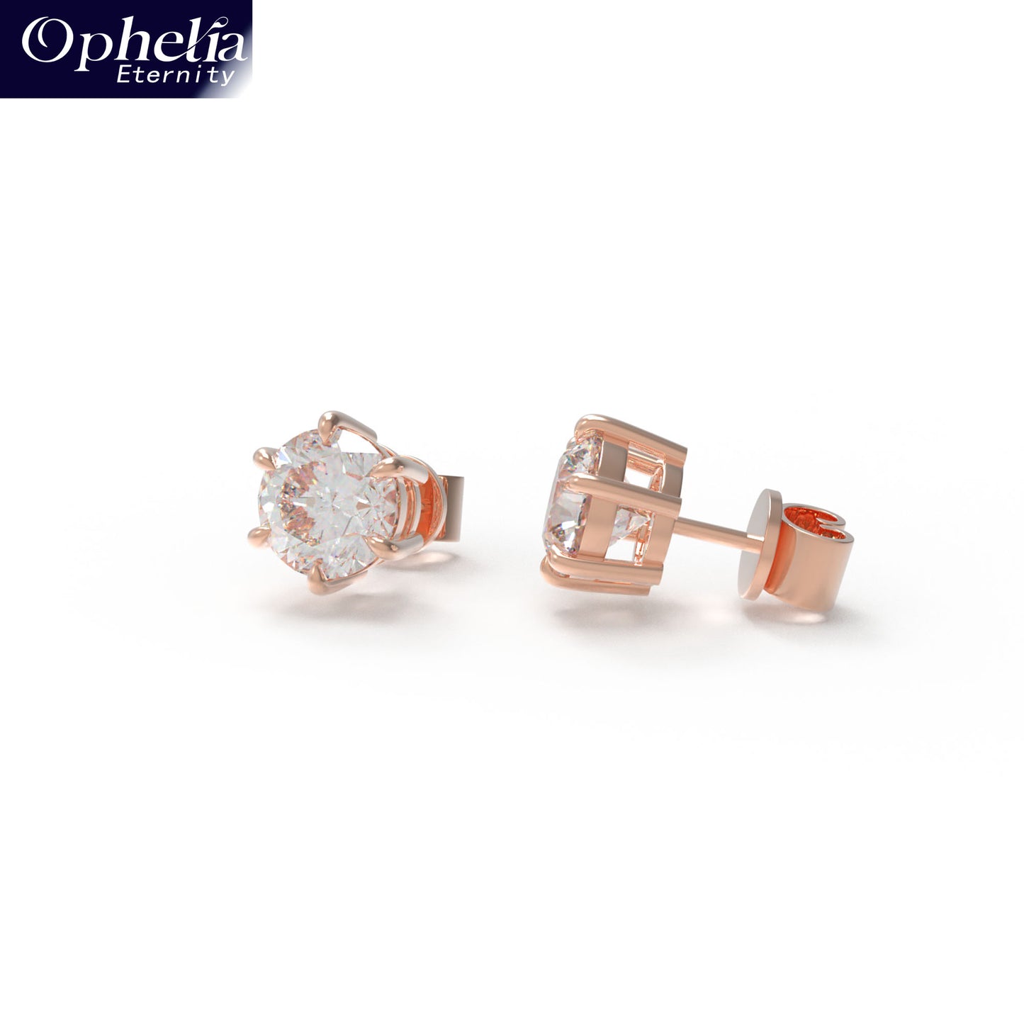 Lab - Grown Diamond Stud Earrings, 0.5CT/1CT Each, 9K/14K/18K Gold (White/Rose/Yellow) & Platinum, Ideal for Daily Wear, Gifting on Anniversaries, Holidays, etc.