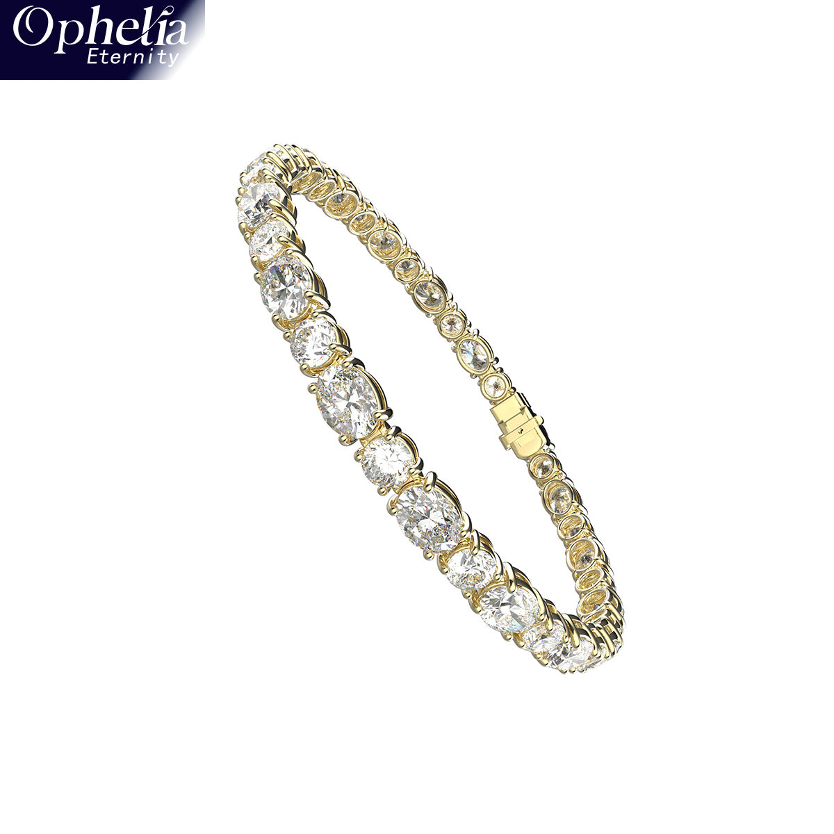 Ophelia Eternity 4-10ct 9K/14K18K Yelow Gold Lab-grown diamond Tennis Bracelet, 4-Prong, D-VS2/SI1 - Free