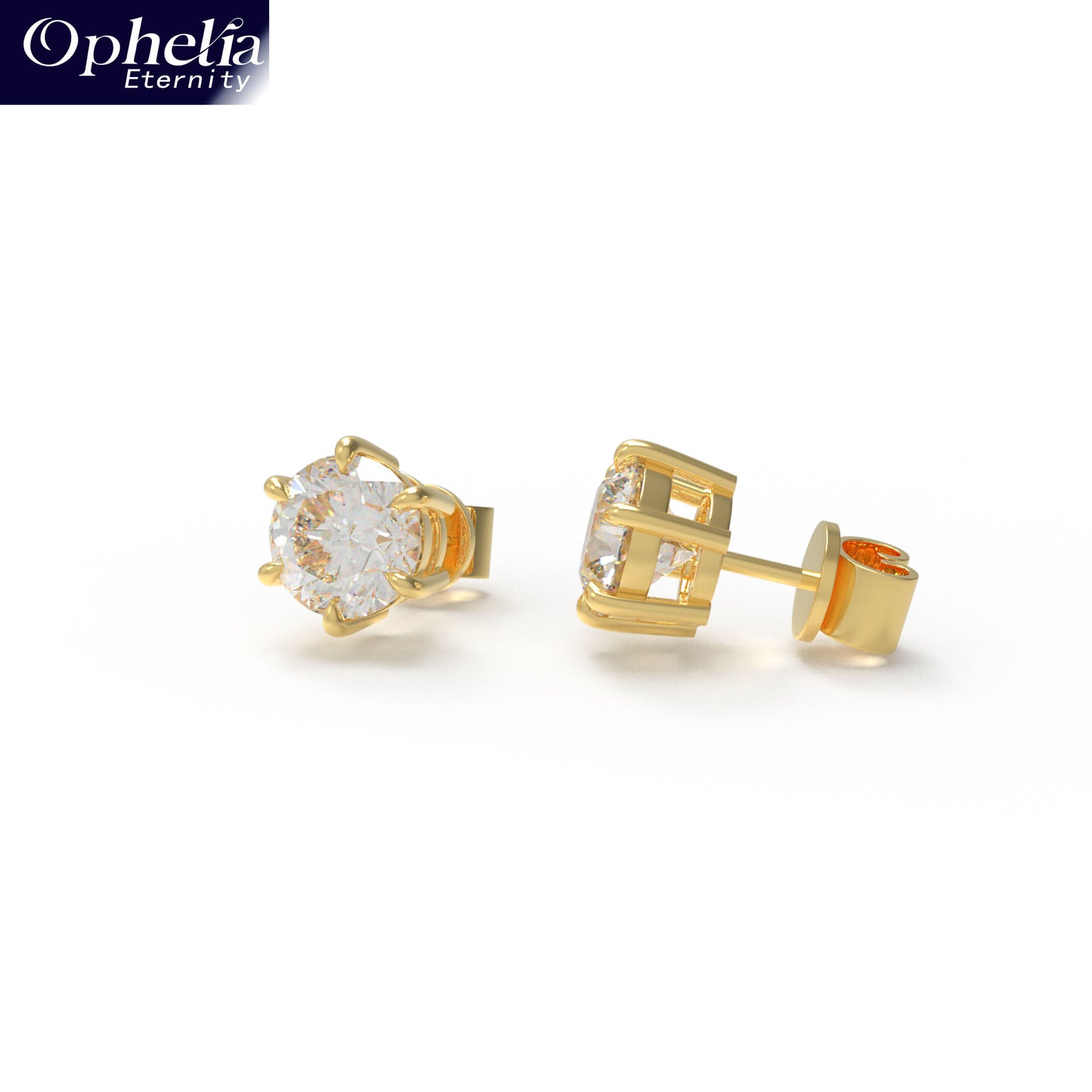 Lab - Grown Diamond Stud Earrings, 0.5CT/1CT Each, 9K/14K/18K Gold (White/Rose/Yellow) & Platinum, Ideal for Daily Wear, Gifting on Anniversaries, Holidays, etc.