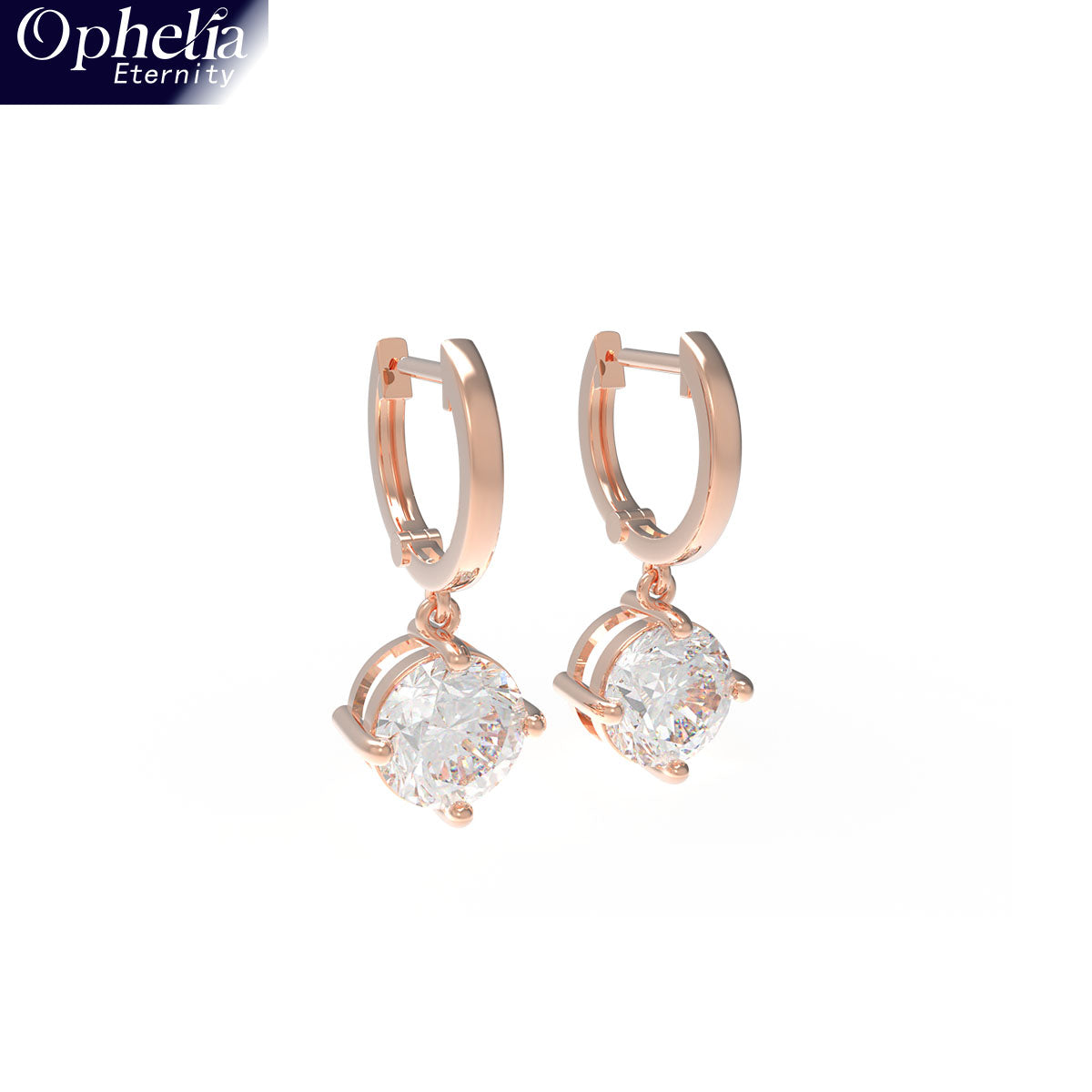 Handmade Dangle Earrings with Lab - Grown Diamonds (0.5CT/1CT per Stone, 2 Stones), 9K/14K/18K White Gold/Yellow Gold/Rose Gold & Platinum Optional