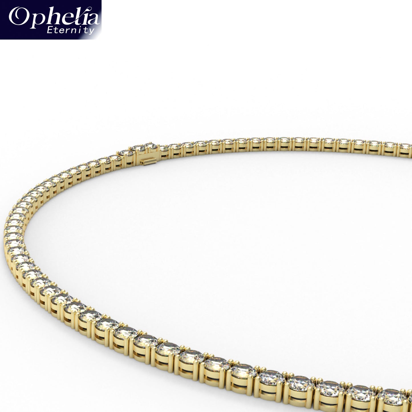 Classic Lab-Grown Diamond Tennis Necklace - Customize in 18K Gold | Total diamond carat weight: 13.7-24ct