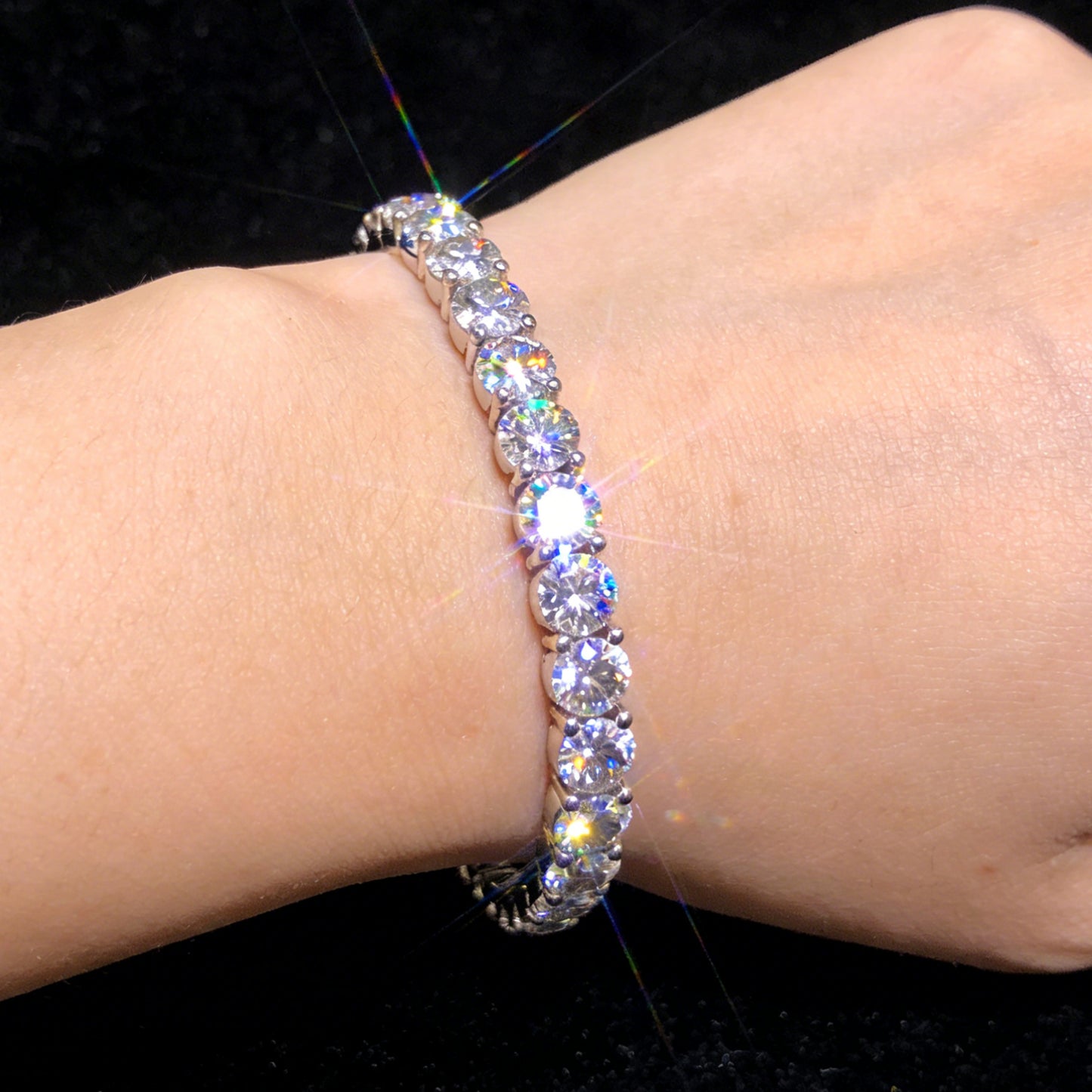 Ophelia Eternity 4-10ct 14K Gold Lab-grown diamond Tennis Bracelet, 4-Prong, D-VVS2/SI1 - Free Engraving