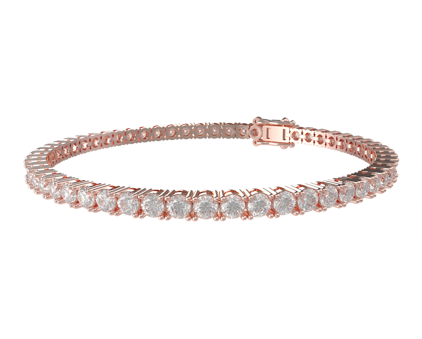 Ophelia Eternity 4-10ct 14K Gold Lab-grown diamond Tennis Bracelet, 4-Prong, D-VVS2/SI1 - Free Engraving