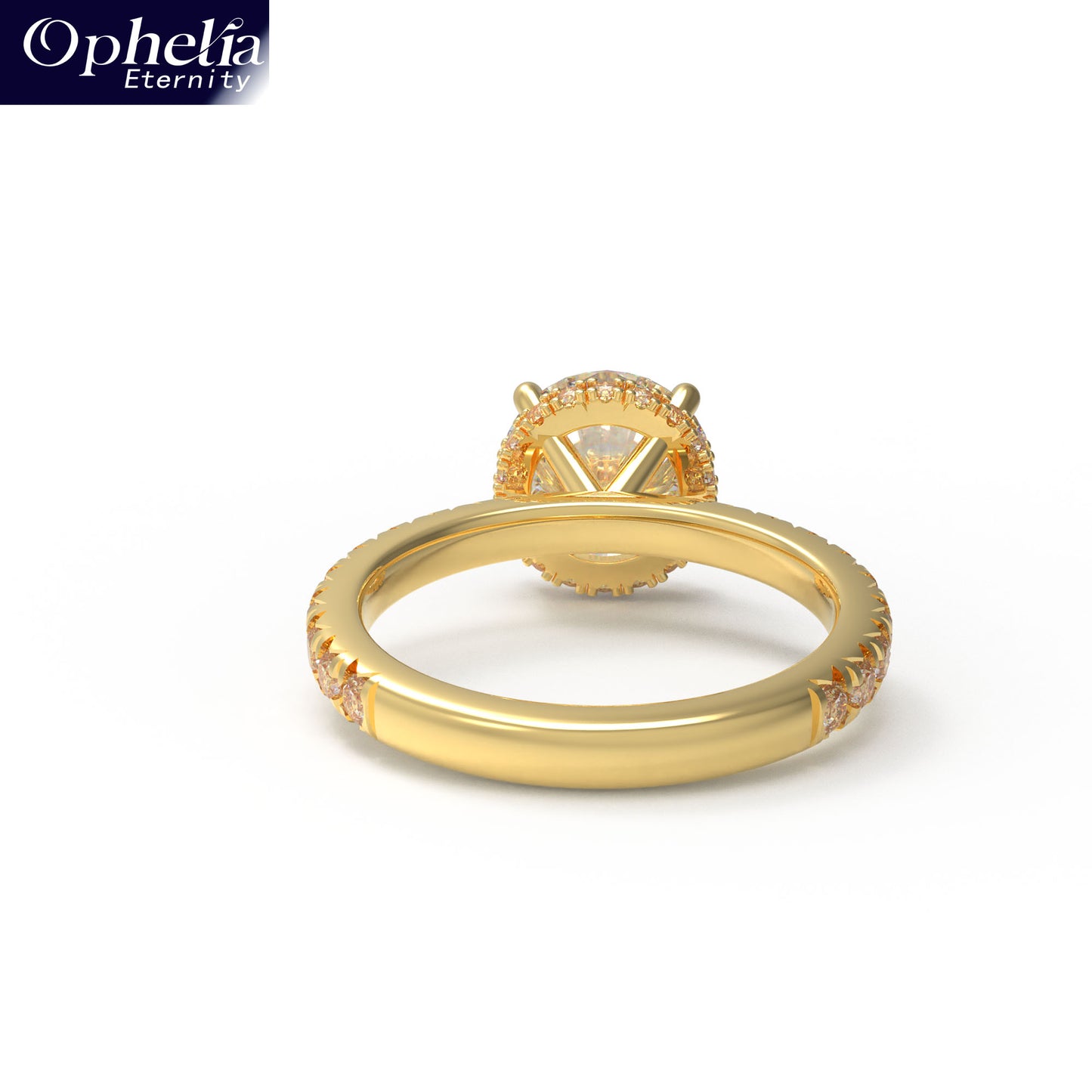 Handmade Gold Engagement and Wedding Ring - 1CT/2CT/3CT Main Stone, 0.5CT Side Stones, 9K/14K/18K Yellow Gold Options