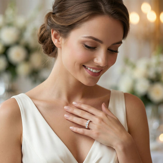 1.8ct Lab Grown Diamond Ring for Women - 6 Stone VVS1-VVS2 D-E Color Engagement Ring, Available in 10K/14K Rose Gold, Perfect Wedding & Anniversary Band