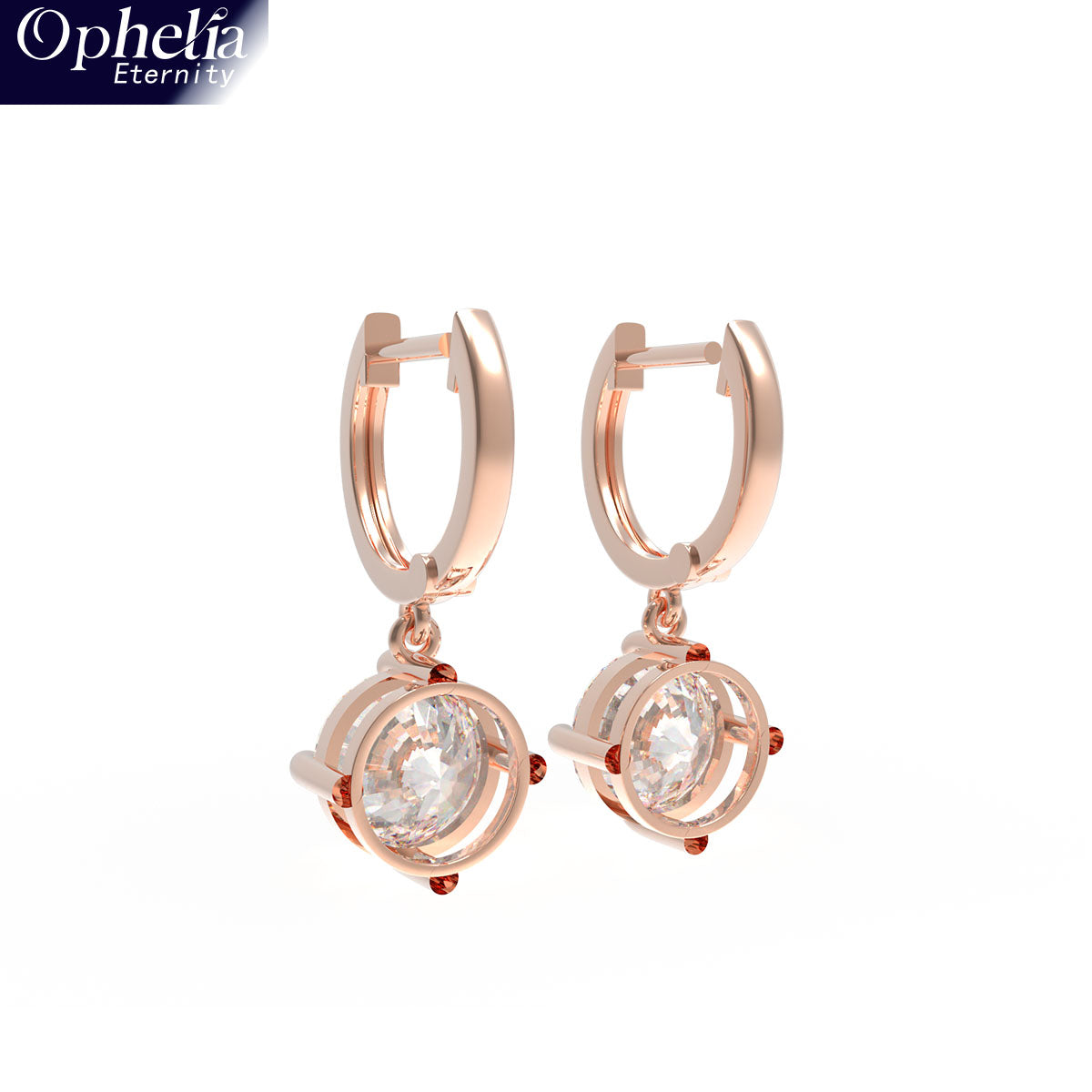 Handmade Dangle Earrings with Lab - Grown Diamonds (0.5CT/1CT per Stone, 2 Stones), 9K/14K/18K White Gold/Yellow Gold/Rose Gold & Platinum Optional