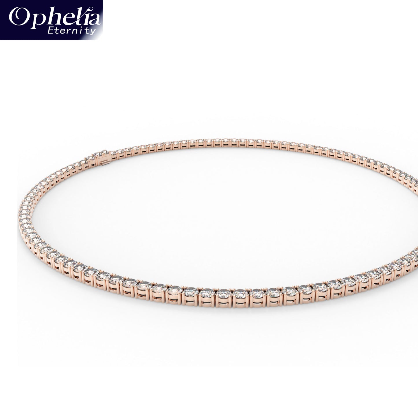 Classic Lab-Grown Diamond Tennis Necklace - Customize in 18K Gold | Total diamond carat weight: 13.7-24ct