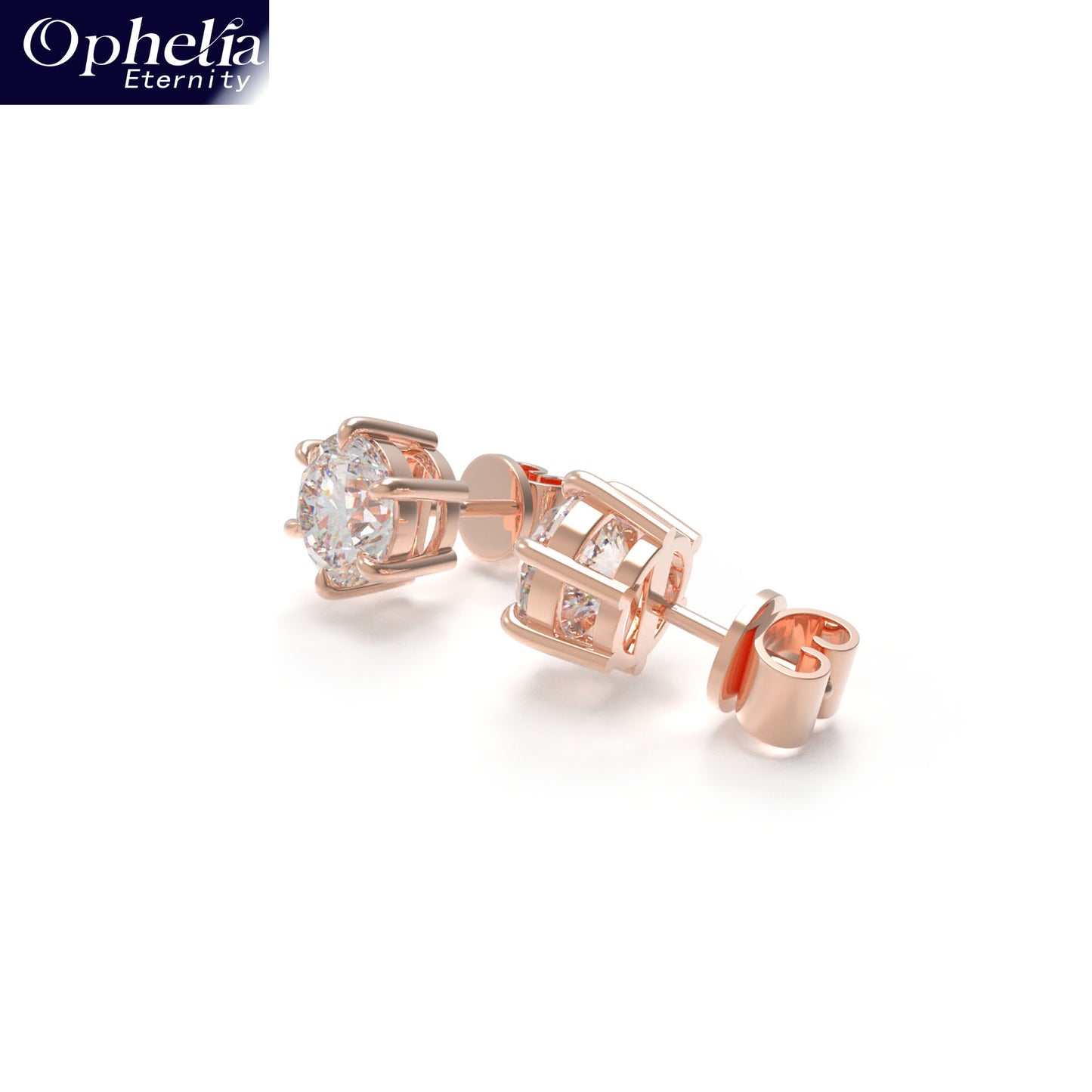 Lab - Grown Diamond Stud Earrings, 0.5CT/1CT Each, 9K/14K/18K Gold (White/Rose/Yellow) & Platinum, Ideal for Daily Wear, Gifting on Anniversaries, Holidays, etc.