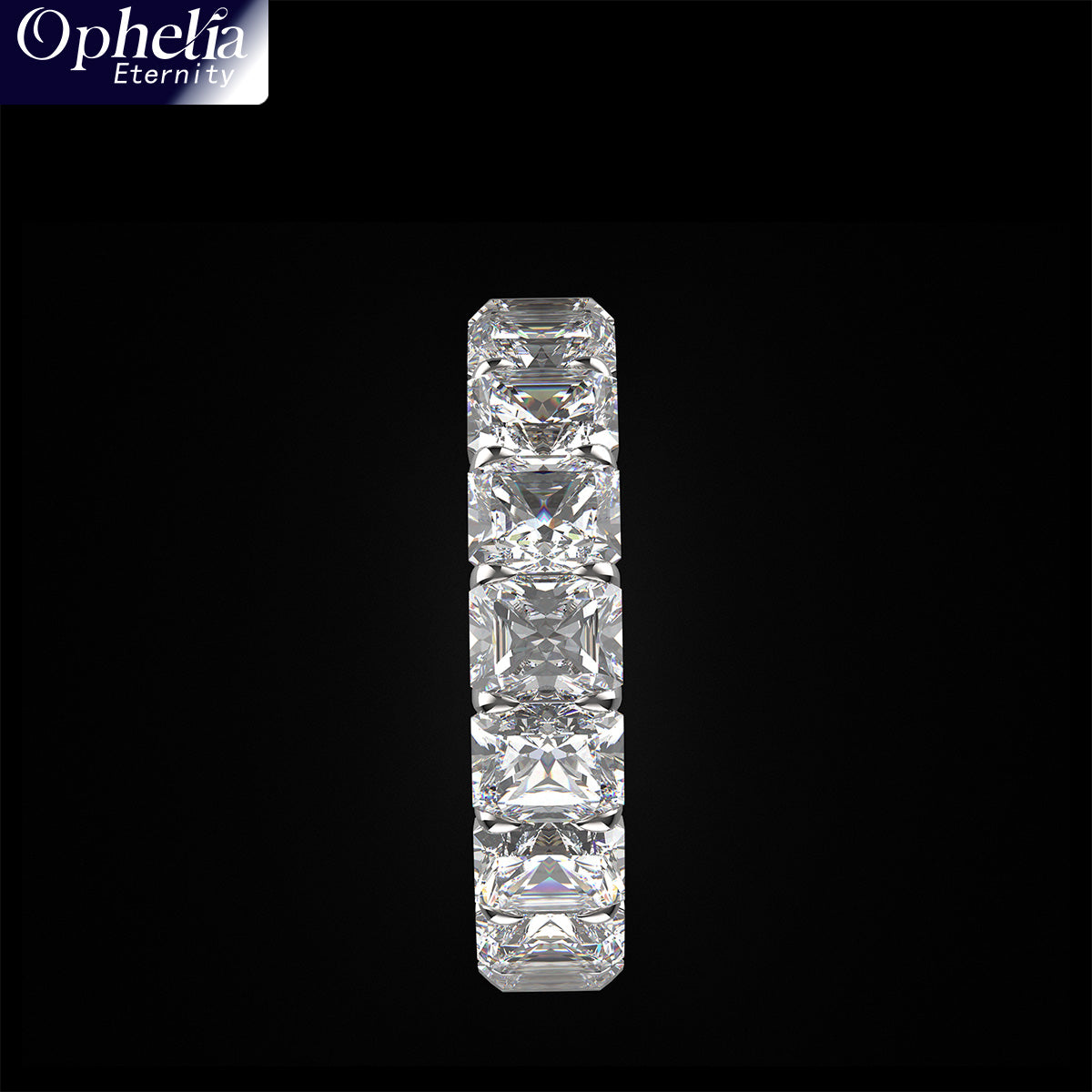 Ophelia Eternity 3.6ct Lab-Grown Moissanite Sterling Silver Engagement Ring for Women - Customizable Eternal Covenant Full Diamond Round Ring(Engravable - Custom Text Available)