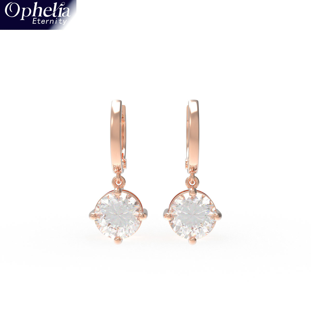 Handmade Dangle Earrings with Lab - Grown Diamonds (0.5CT/1CT per Stone, 2 Stones), 9K/14K/18K White Gold/Yellow Gold/Rose Gold & Platinum Optional