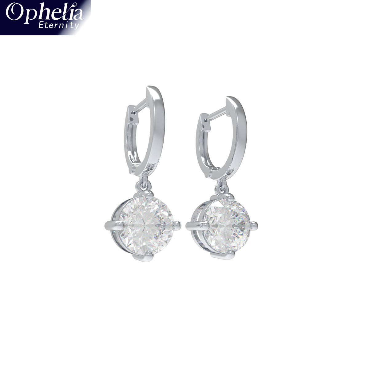 Handmade Dangle Earrings with Lab - Grown Diamonds (0.5CT/1CT per Stone, 2 Stones), 9K/14K/18K White Gold/Yellow Gold/Rose Gold & Platinum Optional