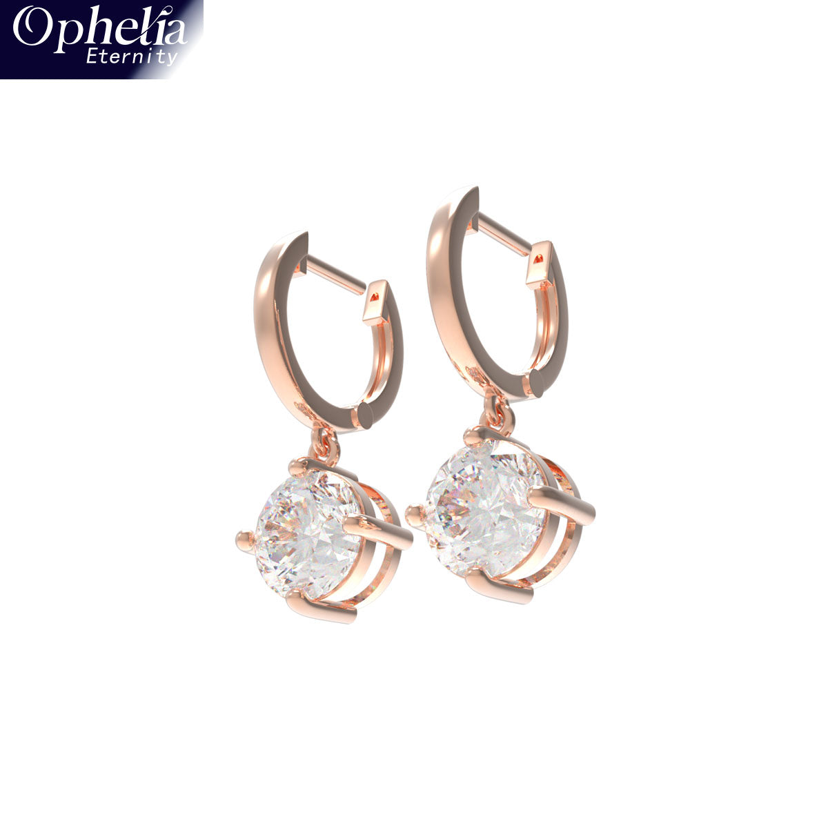 Handmade Dangle Earrings with Lab - Grown Diamonds (0.5CT/1CT per Stone, 2 Stones), 9K/14K/18K White Gold/Yellow Gold/Rose Gold & Platinum Optional