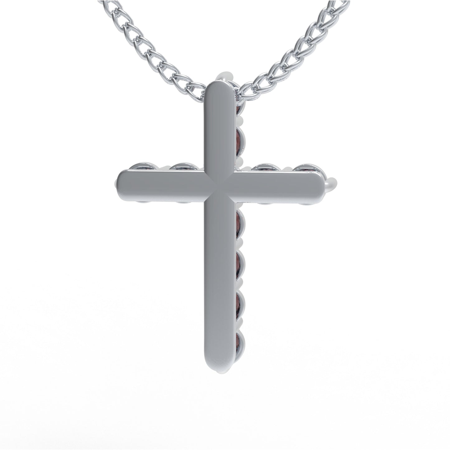 925 Sterling Silver Pendant Necklace with 1ct Lab-Created Rubies (11 Round 3mm) - 450mm Chain, Anniversary & Valentine's Day Gift for Her