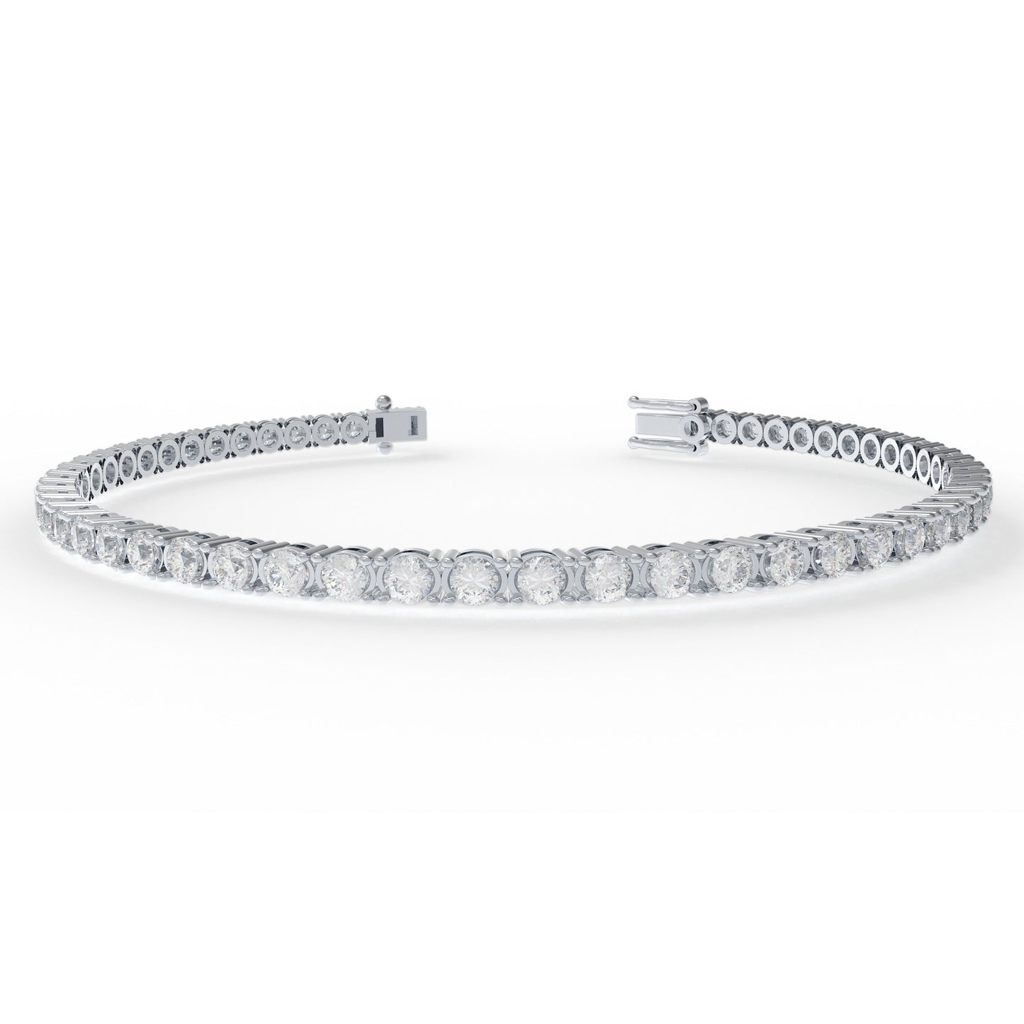 Handmade 6ct/8ct/10ct Lab-Grown Diamond Tennis Bracelet - 10K/14K White Gold & Platinum, 4-Prong, D-VS2/SI1, Free Engraving
