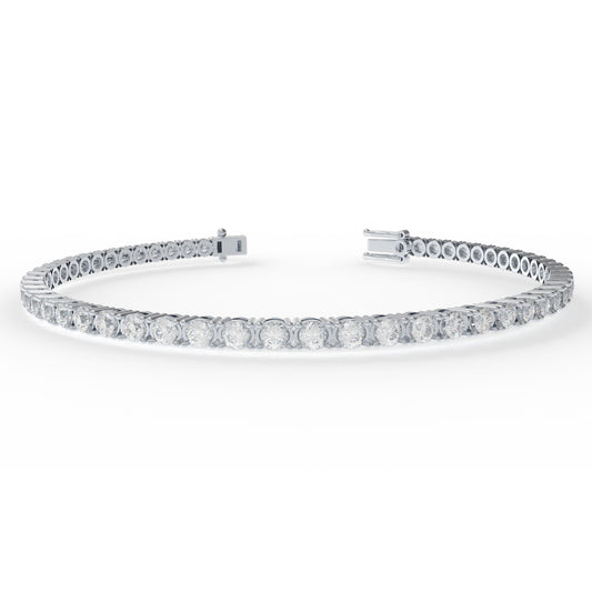 Handmade 6ct/8ct/10ct Lab-Grown Diamond Tennis Bracelet - 10K/14K White Gold & Platinum, 4-Prong, D-VS2/SI1, Free Engraving