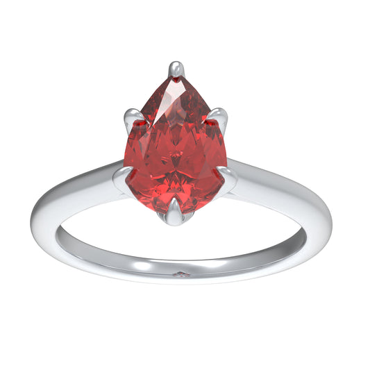 2ct Lab-grown ruby Gemstone Ring 10K/14K White Gold & 950 Platinum | Anniversary Engagement Wedding Gift