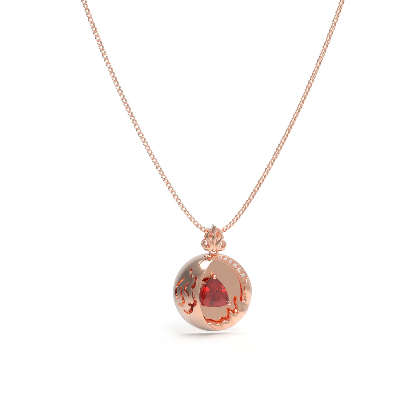 Lab-Grown 1CT Ruby Pendant Necklace with 6 VVS1-VVS2 D-E Color Diamonds, 10K/14K White/Yellow/Rose Gold & Platinum, Ideal Gift for Anniversary/Valentine’s Day/Christmas