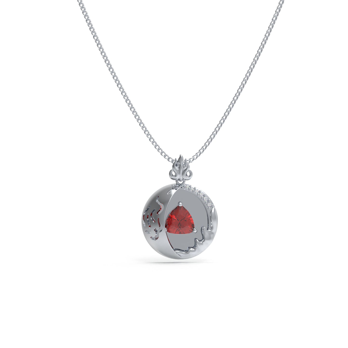 Lab-Grown 1CT Ruby Pendant Necklace with 6 VVS1-VVS2 D-E Color Diamonds, 10K/14K White/Yellow/Rose Gold & Platinum, Ideal Gift for Anniversary/Valentine’s Day/Christmas