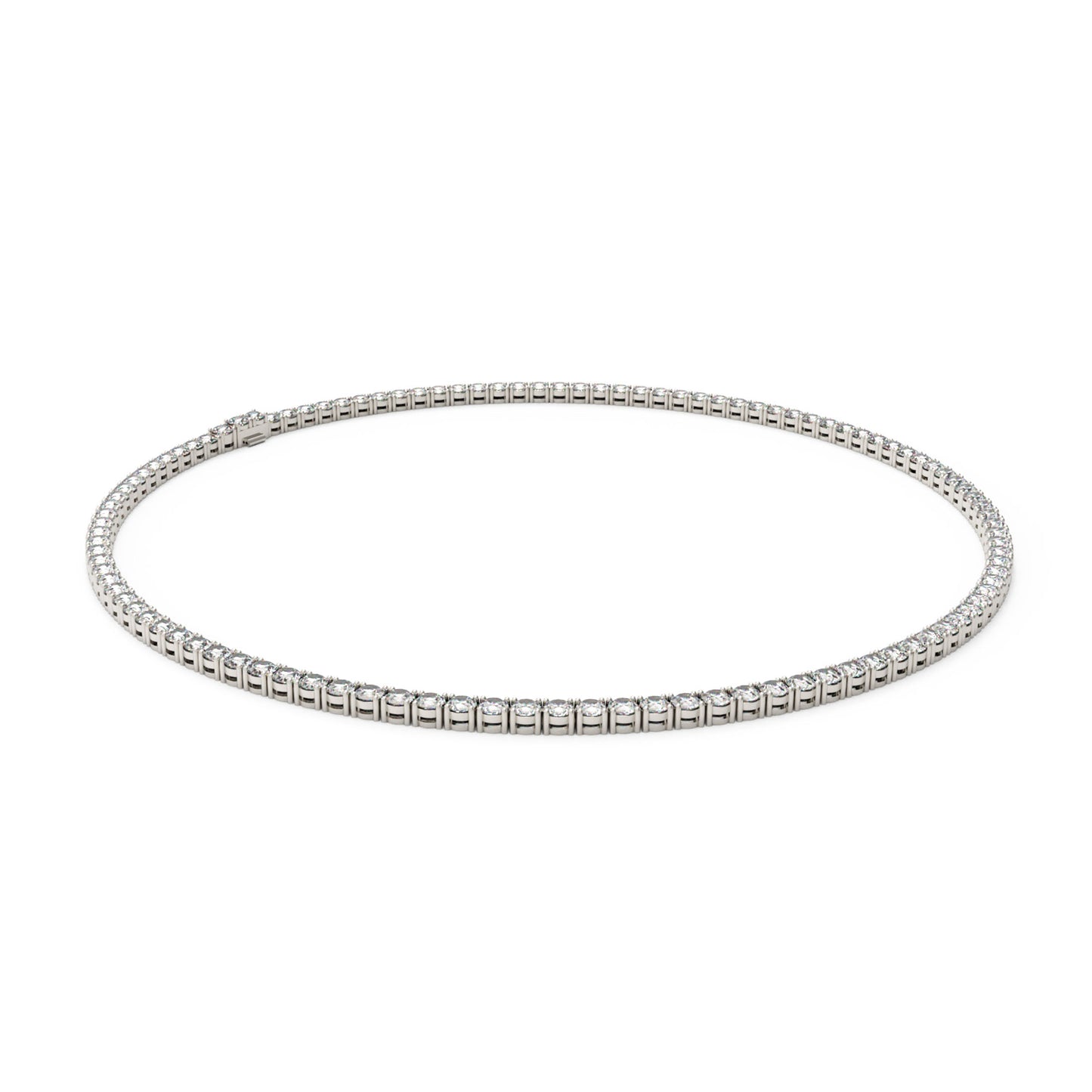 Classic Lab-Grown Diamond Tennis Necklace - Customize in 14K Gold or Platinum | Total Diamond Weight: 13.7-24ct