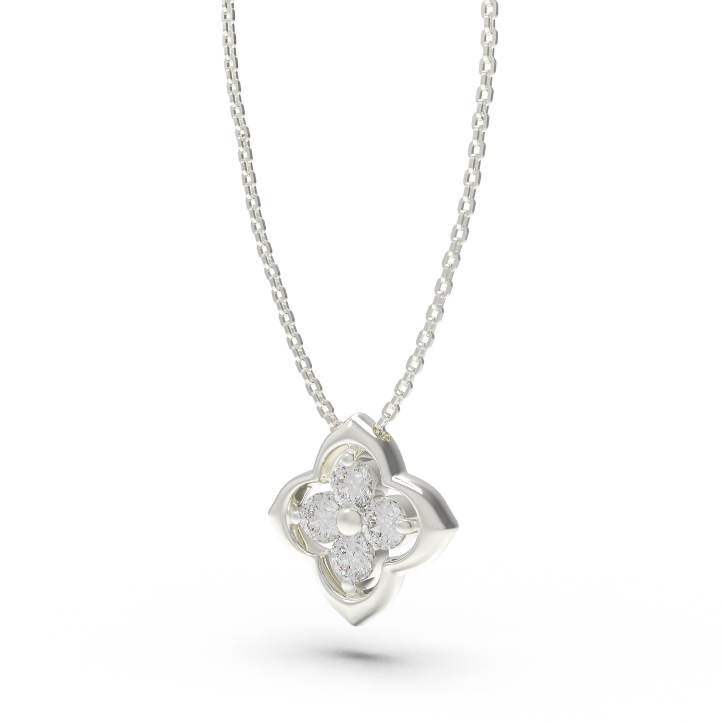 Women's Sterling Silver Pendant Necklace, 0.4ct Lab-Grown Diamond, Song Dynasty Aesthetics Jewelry, Ideal Gift for Sister, Mother, Lover, Client