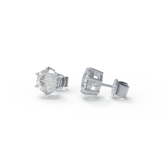Moissanite Stud Earrings in 925 Sterling Silver, Ideal for Daily Wear, Gifting on Anniversaries, Holidays, etc.