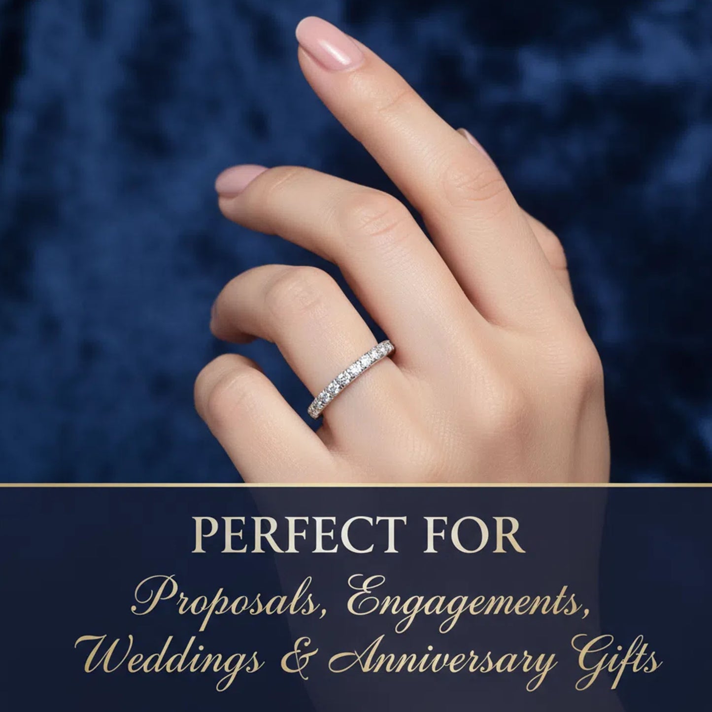 Ophelia Eternity [Multiple Materials Available] Lab - Grown Diamond Ring, Luxury Diamond - Row Ring with 9K/14K/18K Gold & Platinum Options