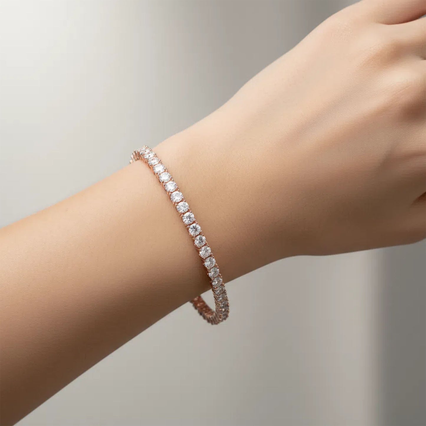 Ophelia Eternity 4-10ct 14K Gold Lab-grown diamond Tennis Bracelet, 4-Prong, D-VVS2/SI1 - Free Engraving