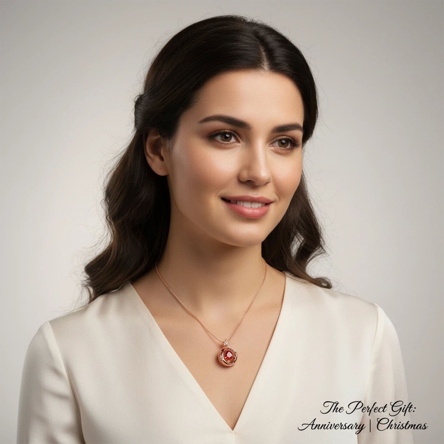 Lab-Grown 1CT Ruby Pendant Necklace with 6 VVS1-VVS2 D-E Color Diamonds, 10K/14K White/Yellow/Rose Gold & Platinum, Ideal Gift for Anniversary/Valentine’s Day/Christmas