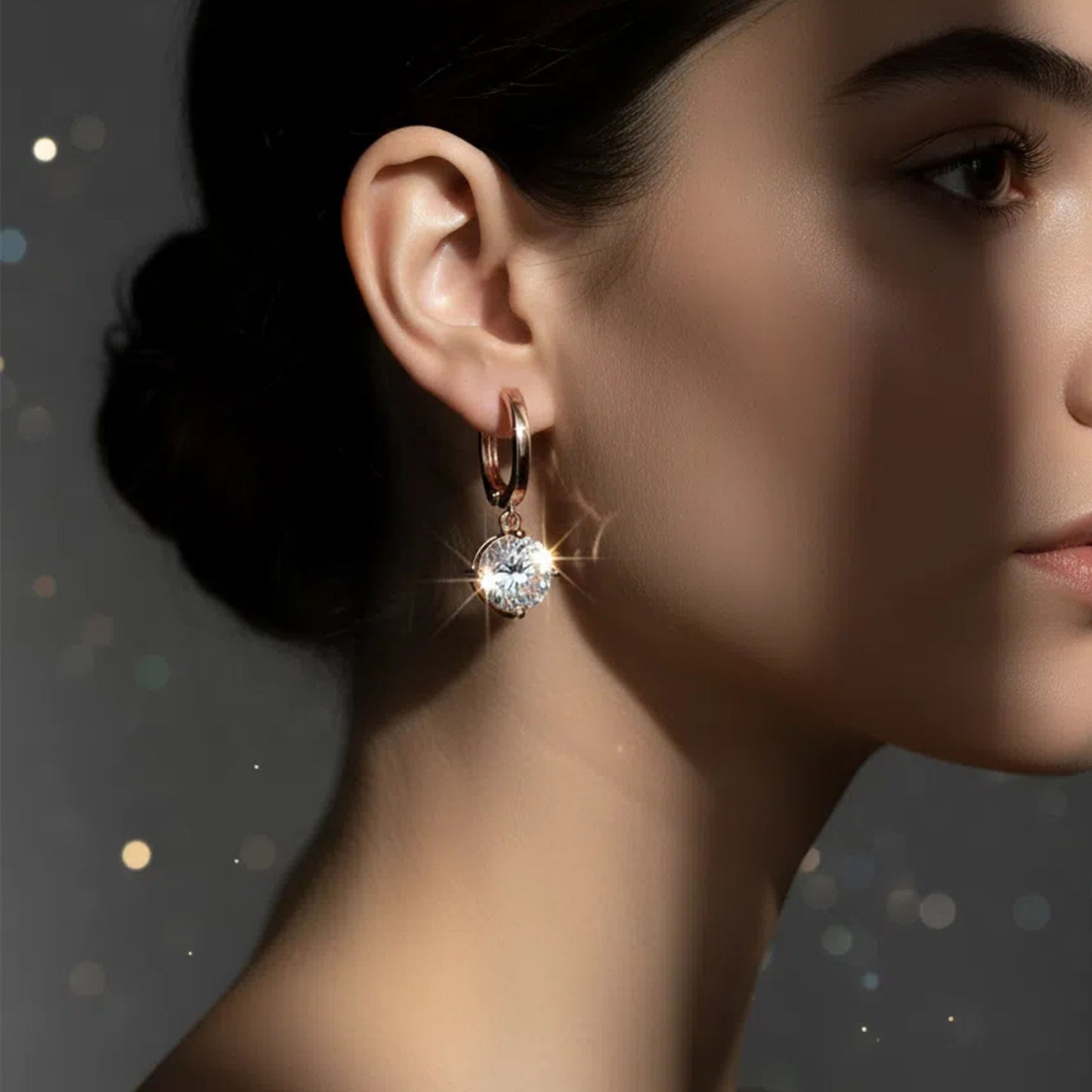 Handmade Dangle Earrings with Lab - Grown Diamonds (0.5CT/1CT per Stone, 2 Stones), 9K/14K/18K White Gold/Yellow Gold/Rose Gold & Platinum Optional