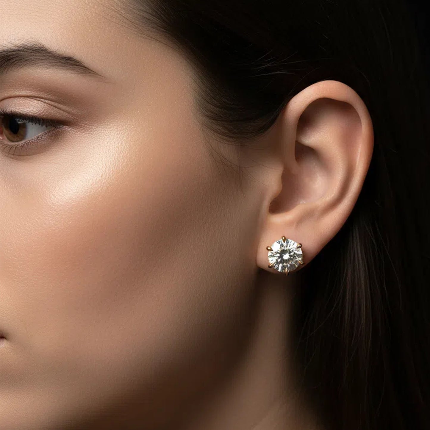 Lab - Grown Diamond Stud Earrings, 0.5CT/1CT Each, 9K/14K/18K Gold (White/Rose/Yellow) & Platinum, Ideal for Daily Wear, Gifting on Anniversaries, Holidays, etc.