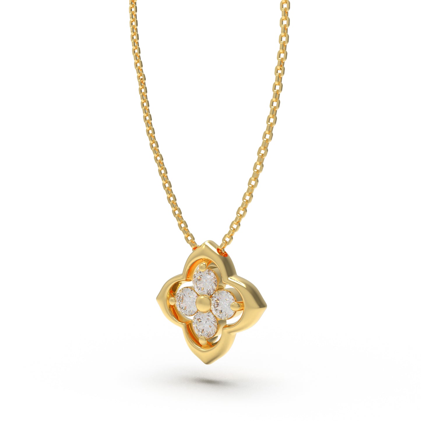Women's Yellow Gold Pendant Necklace, 0.4ct Lab-Grown Diamond, Song Dynasty Aesthetics Jewelry, Ideal Gift for Sister, Mother, Lover, Client