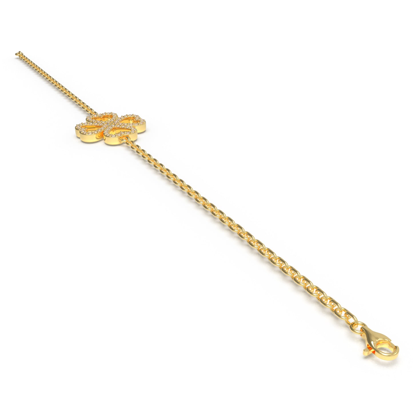 0.4CT Lab Grown Diamond Heart Lucky Bracelet, 10K/14K Solid Gold Hypoallergenic Dainty Bracelet, Jewelry Gift for Women Anniversary Holiday Birthday