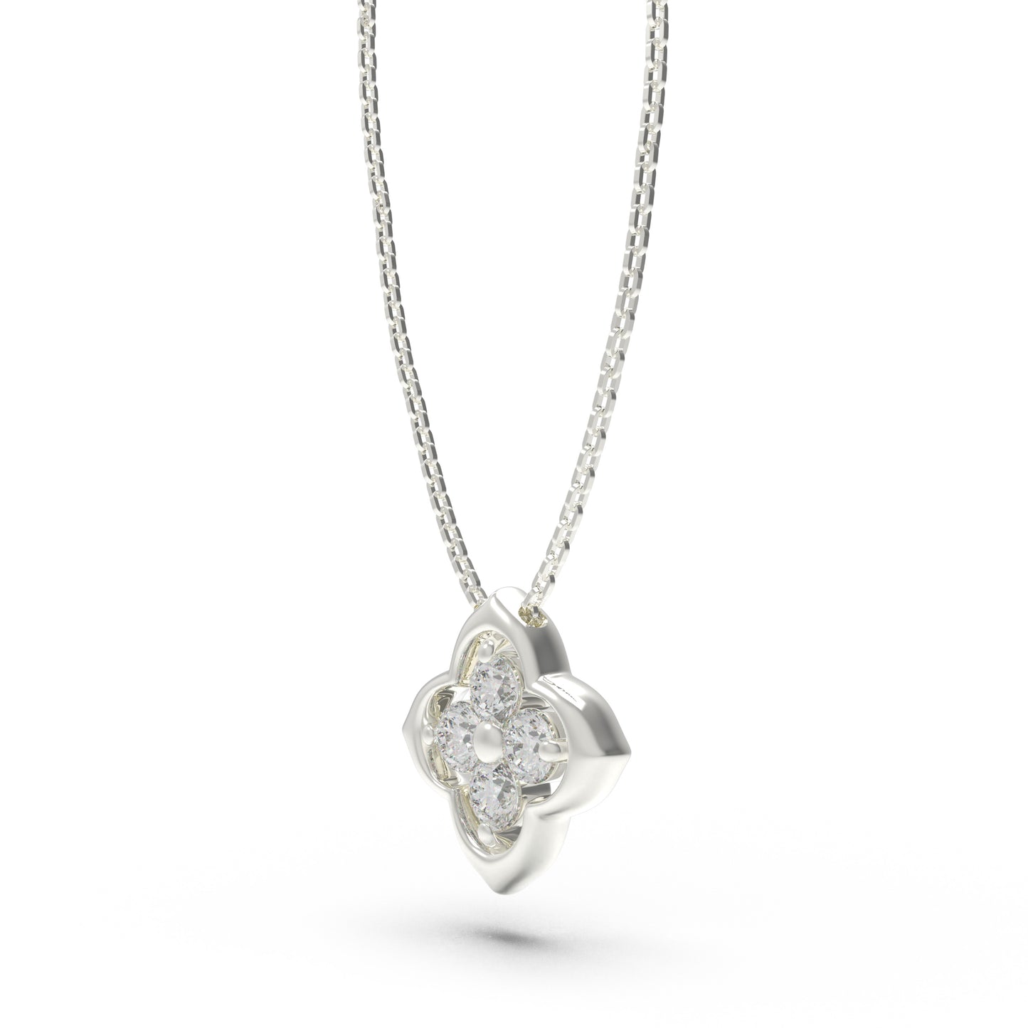Women's Sterling Silver Pendant Necklace, 0.4ct Lab-Grown Diamond, Song Dynasty Aesthetics Jewelry, Ideal Gift for Sister, Mother, Lover, Client