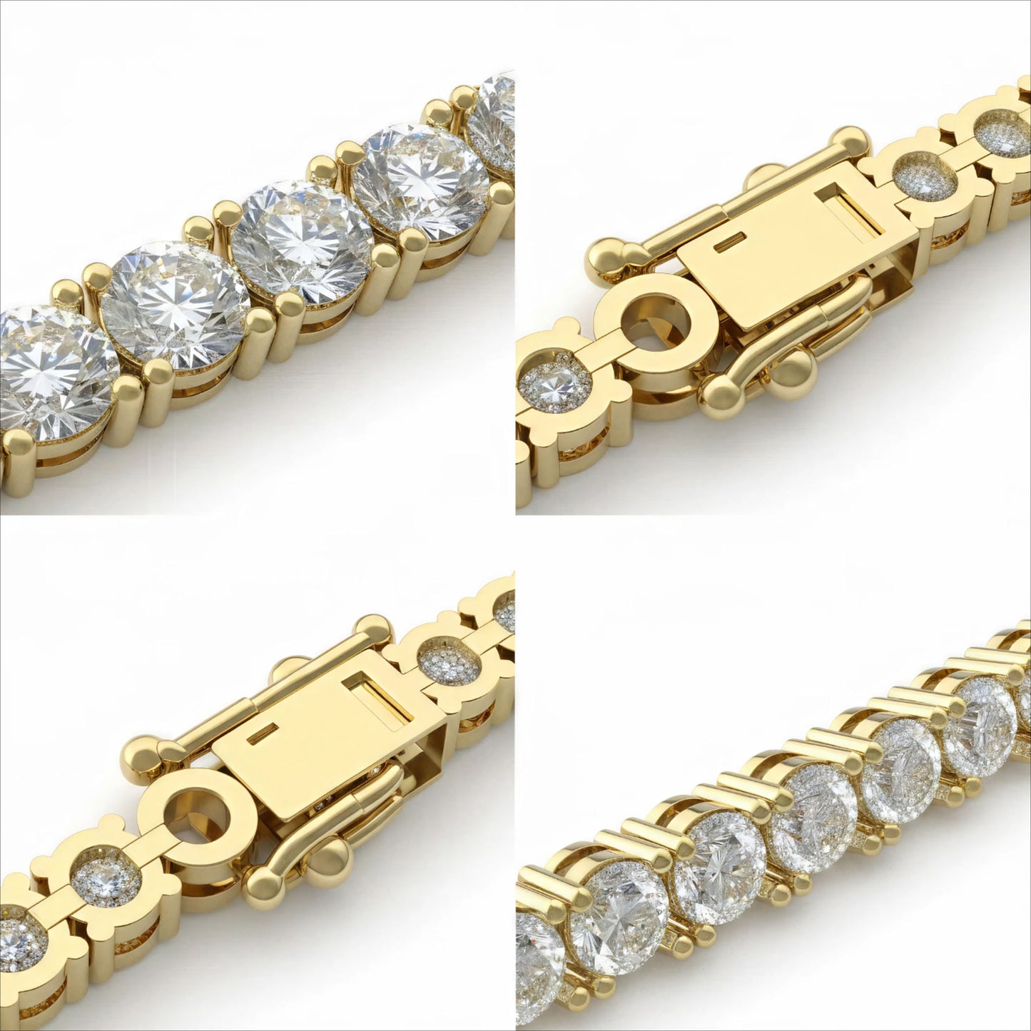 Ophelia Eternity 4-10ct 14K Gold Lab-grown diamond Tennis Bracelet, 4-Prong, D-VVS2/SI1 - Free Engraving