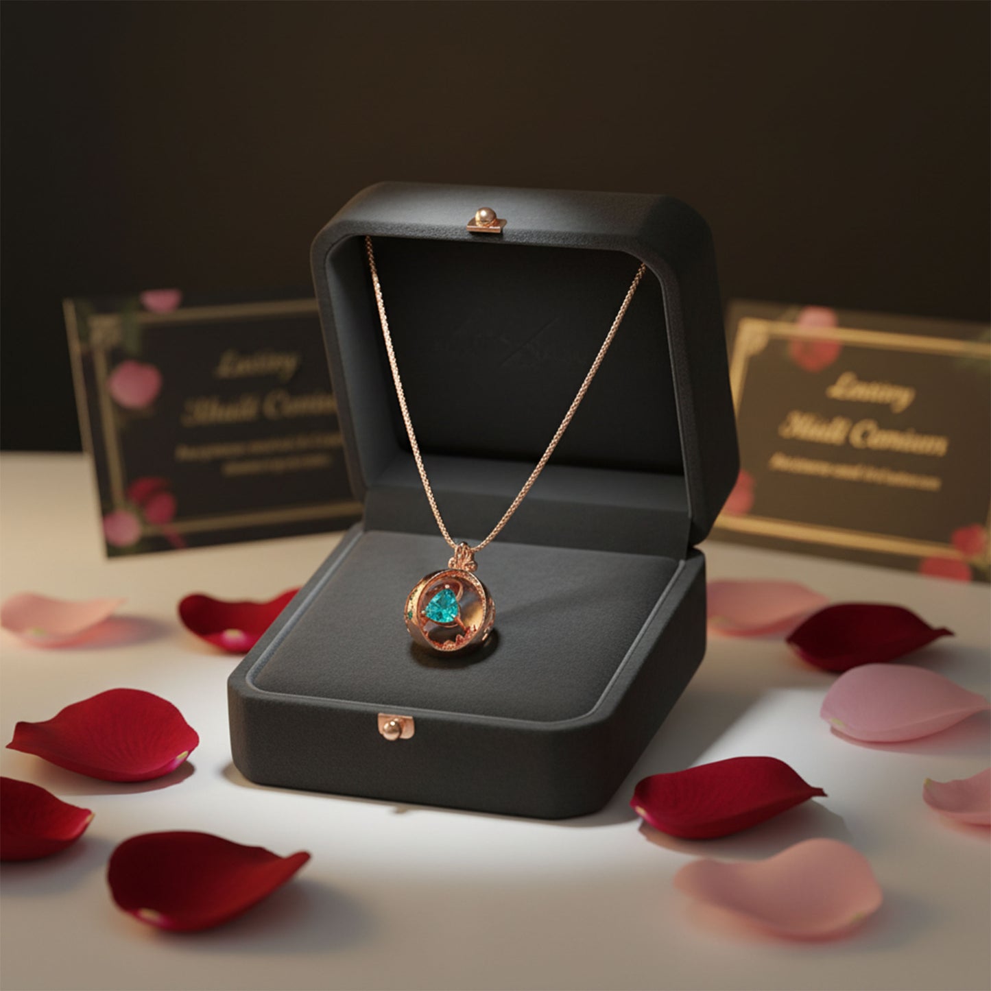 Lab-Grown 1CT Paraíba Pendant Necklace with 6 VVS1-VVS2 D-E Color Diamonds, 10K/14K White/Yellow/Rose Gold & Platinum, Perfect Gift for Anniversary/Valentine’s Day/Christmas