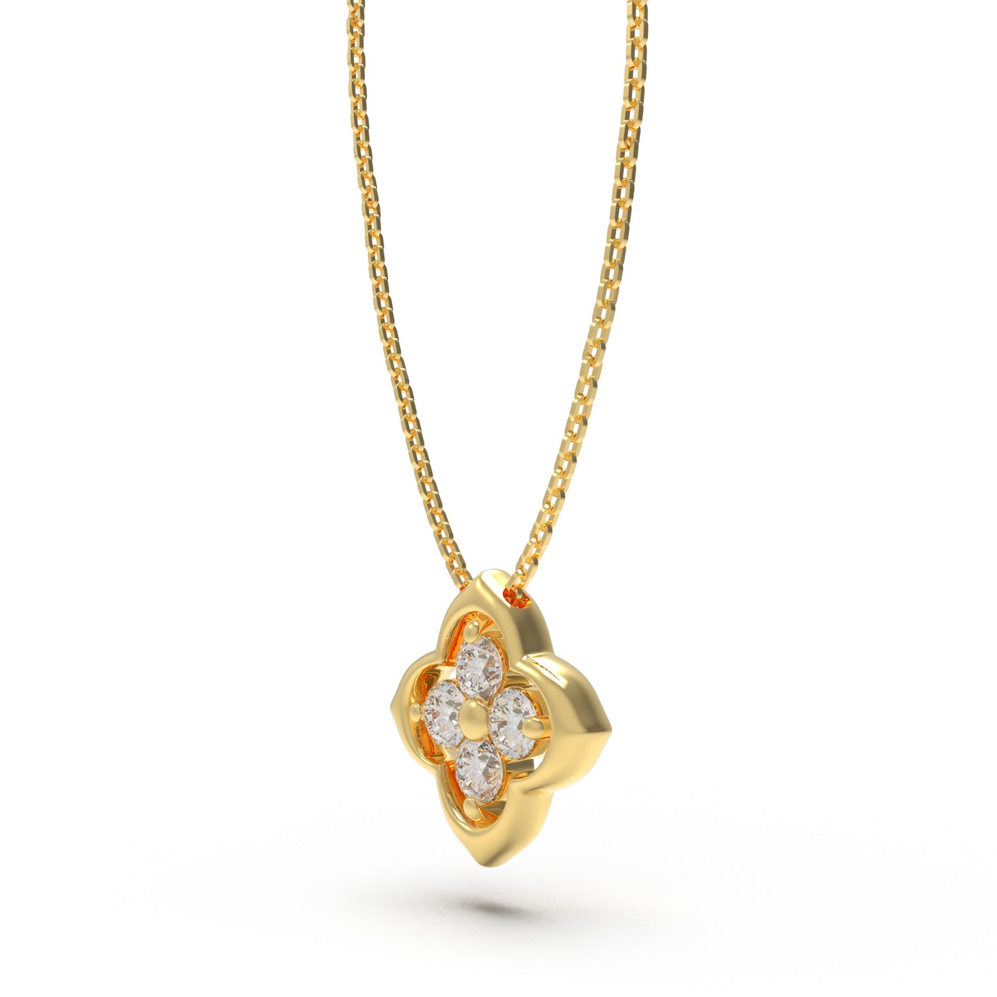 Women's Yellow Gold Pendant Necklace, 0.4ct Lab-Grown Diamond, Song Dynasty Aesthetics Jewelry, Ideal Gift for Sister, Mother, Lover, Client
