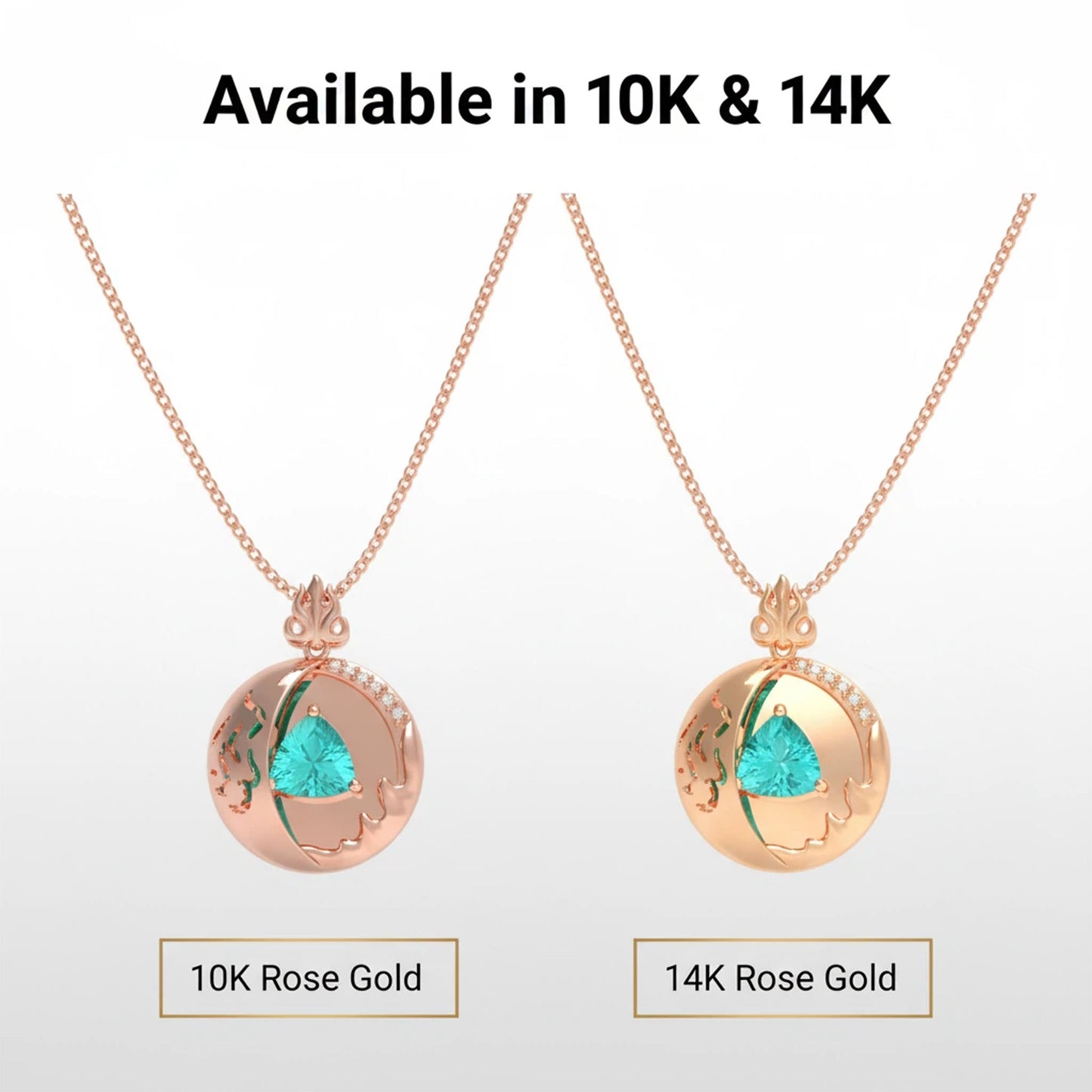 Lab-Grown 1CT Paraíba Pendant Necklace with 6 VVS1-VVS2 D-E Color Diamonds, 10K/14K White/Yellow/Rose Gold & Platinum, Perfect Gift for Anniversary/Valentine’s Day/Christmas