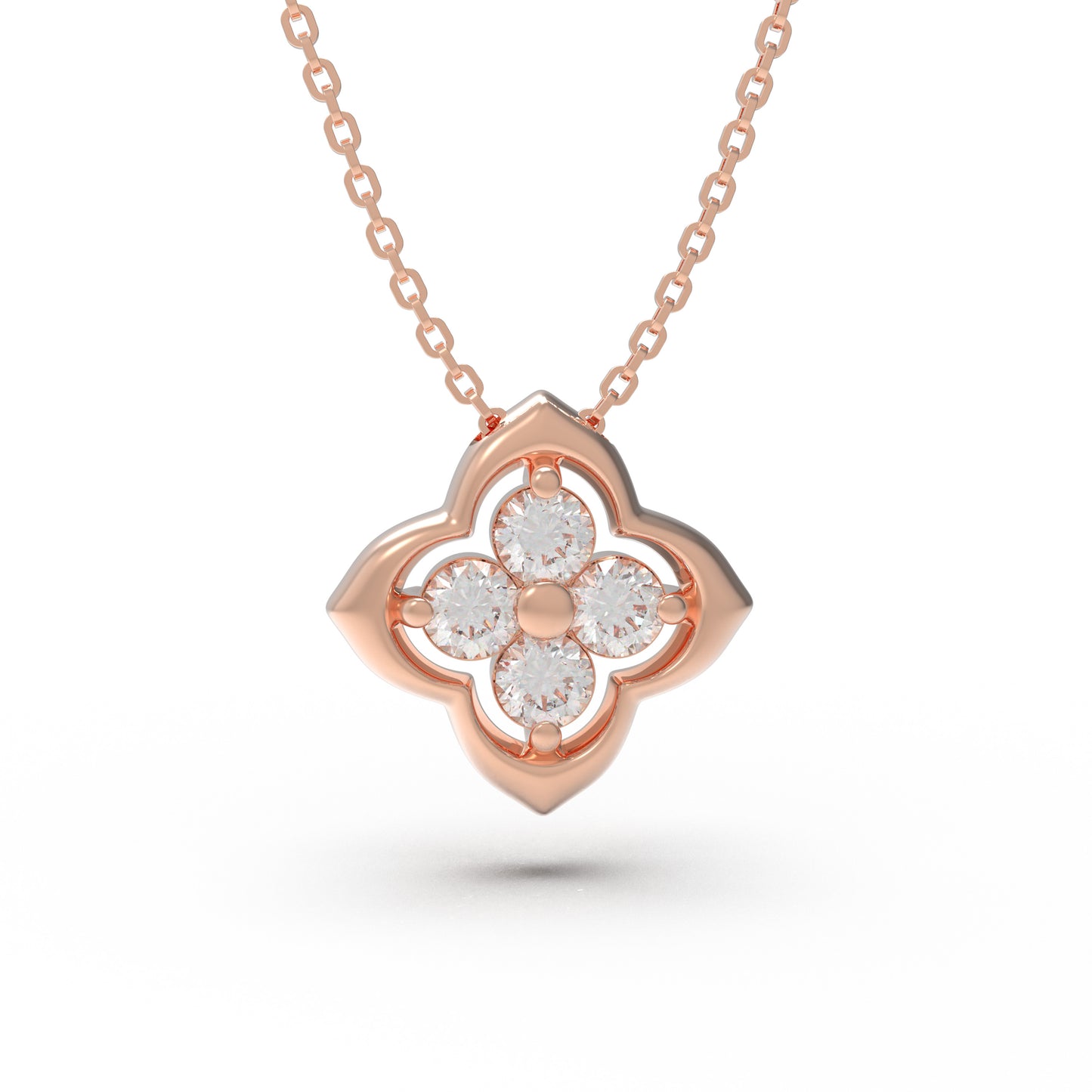 Women's Rose Gold Pendant Necklace, 0.4ct Lab-Grown Diamond, Song Dynasty Aesthetics Jewelry, Ideal Gift for Sister, Mother, Lover, Client