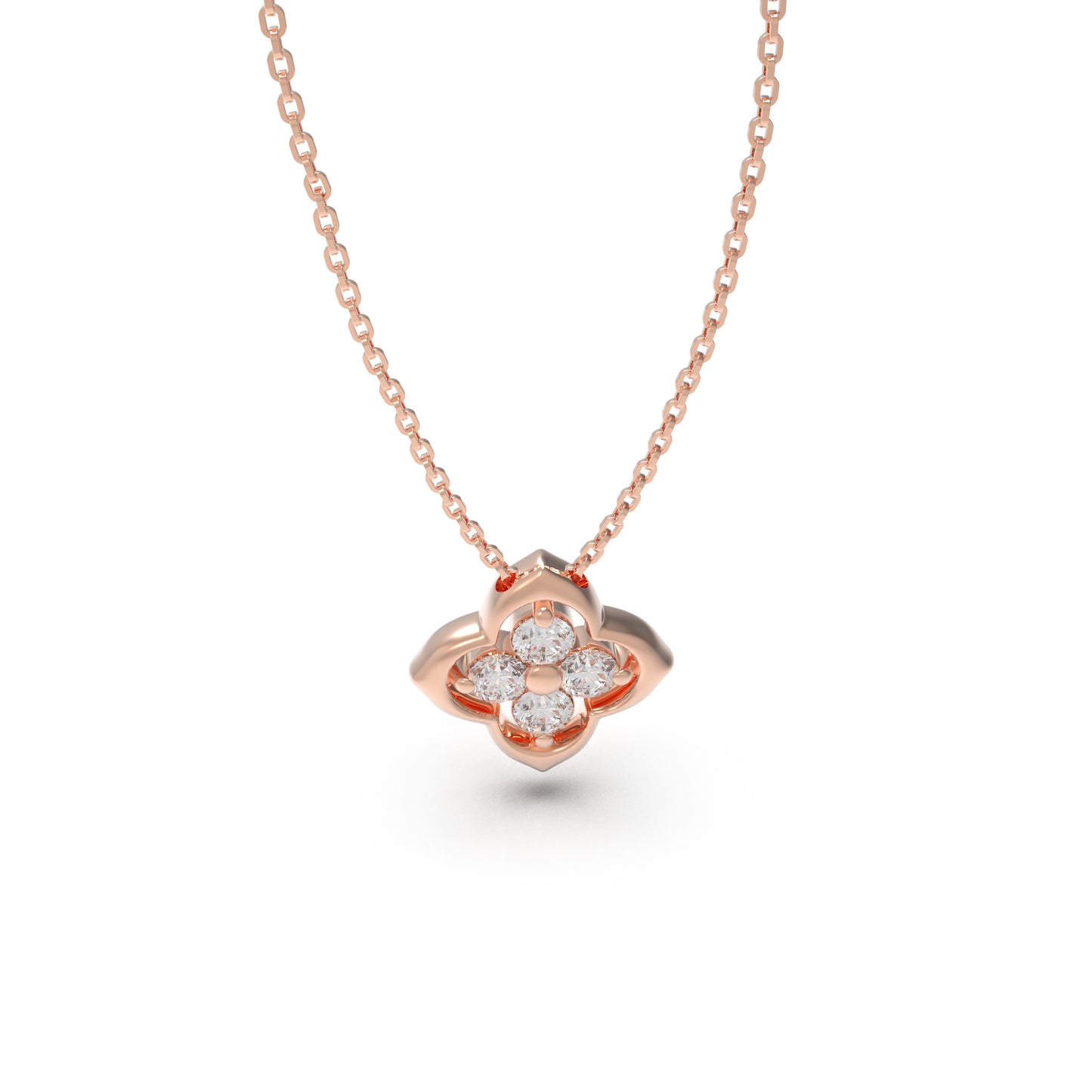 Women's Rose Gold Pendant Necklace, 0.4ct Lab-Grown Diamond, Song Dynasty Aesthetics Jewelry, Ideal Gift for Sister, Mother, Lover, Client