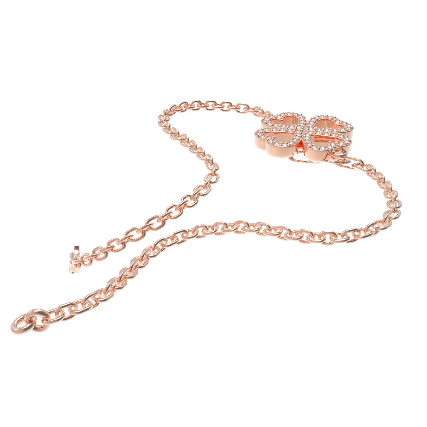 0.4CT Lab Grown Diamond Heart Lucky Bracelet, 10K/14K Solid Rose Gold Hypoallergenic Dainty Bracelet, Jewelry Gift for Women Anniversary Holiday Birthday