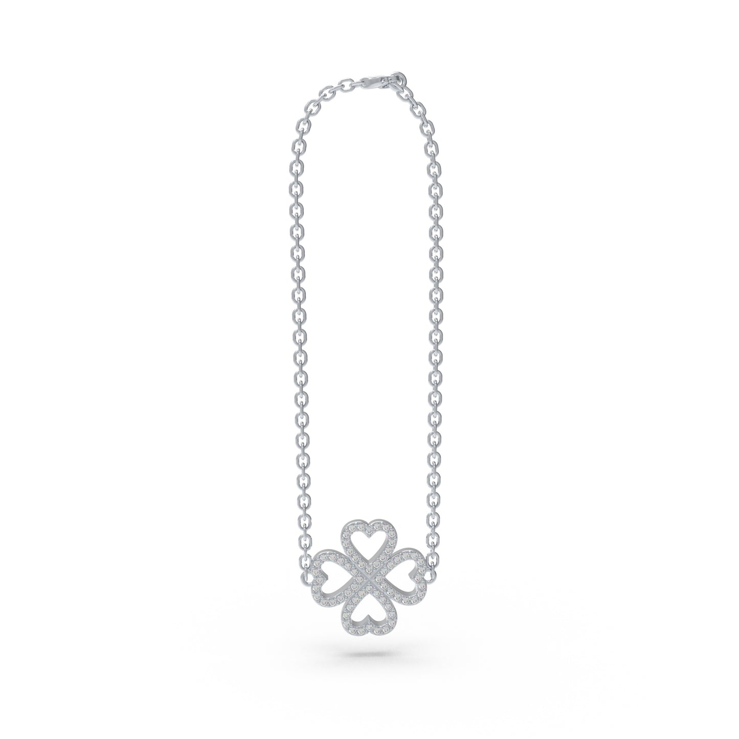 0.4CT Lab Grown Moissanite Heart Lucky Bracelet, 925 Sterling Silver Hypoallergenic Dainty Bracelet, Jewelry Gift for Women Anniversary Holiday Birthday