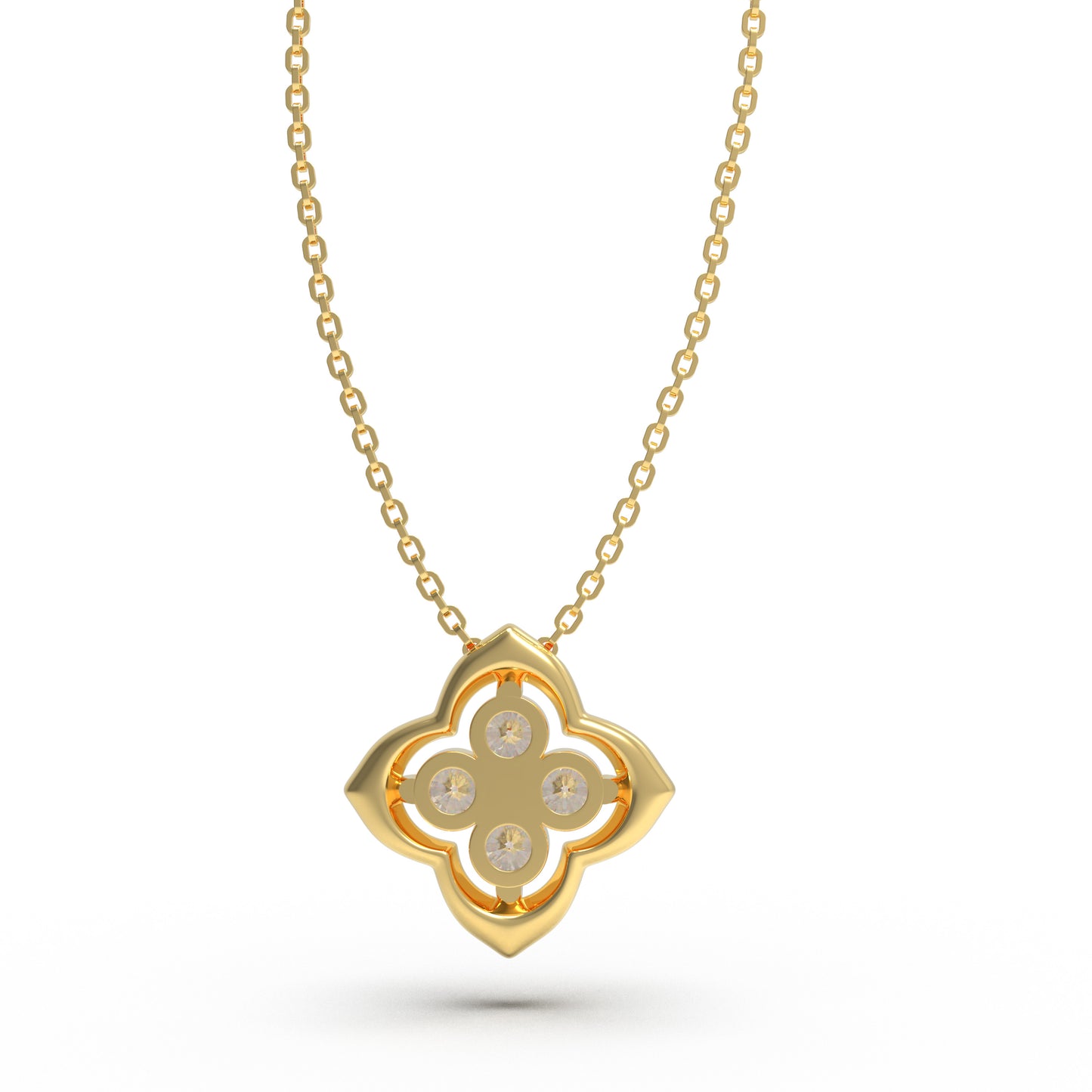 Women's Yellow Gold Pendant Necklace, 0.4ct Lab-Grown Diamond, Song Dynasty Aesthetics Jewelry, Ideal Gift for Sister, Mother, Lover, Client
