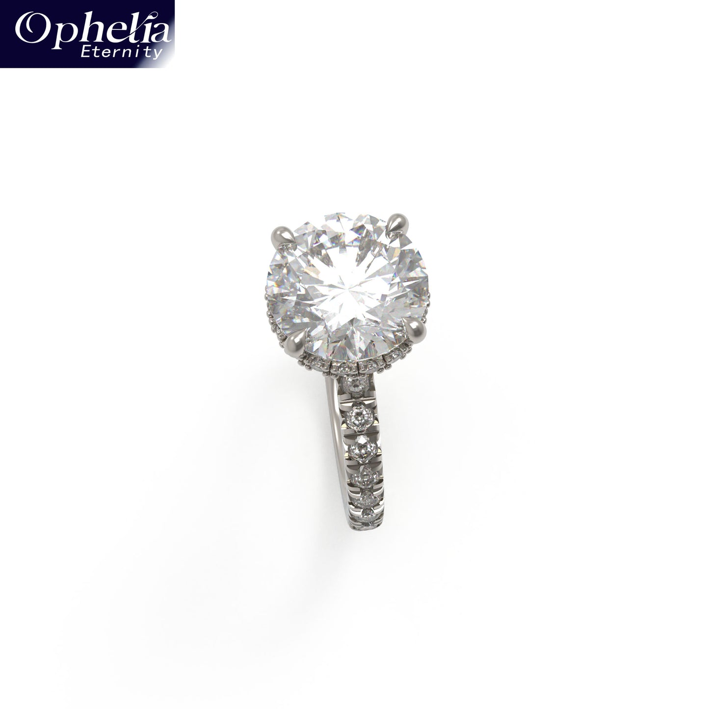 Handmade Platinum Engagement & Wedding Ring - 1CT/2CT/3CT Main Stone, 0.5CT Total Side Stones, Ideal for Proposal & Anniversary