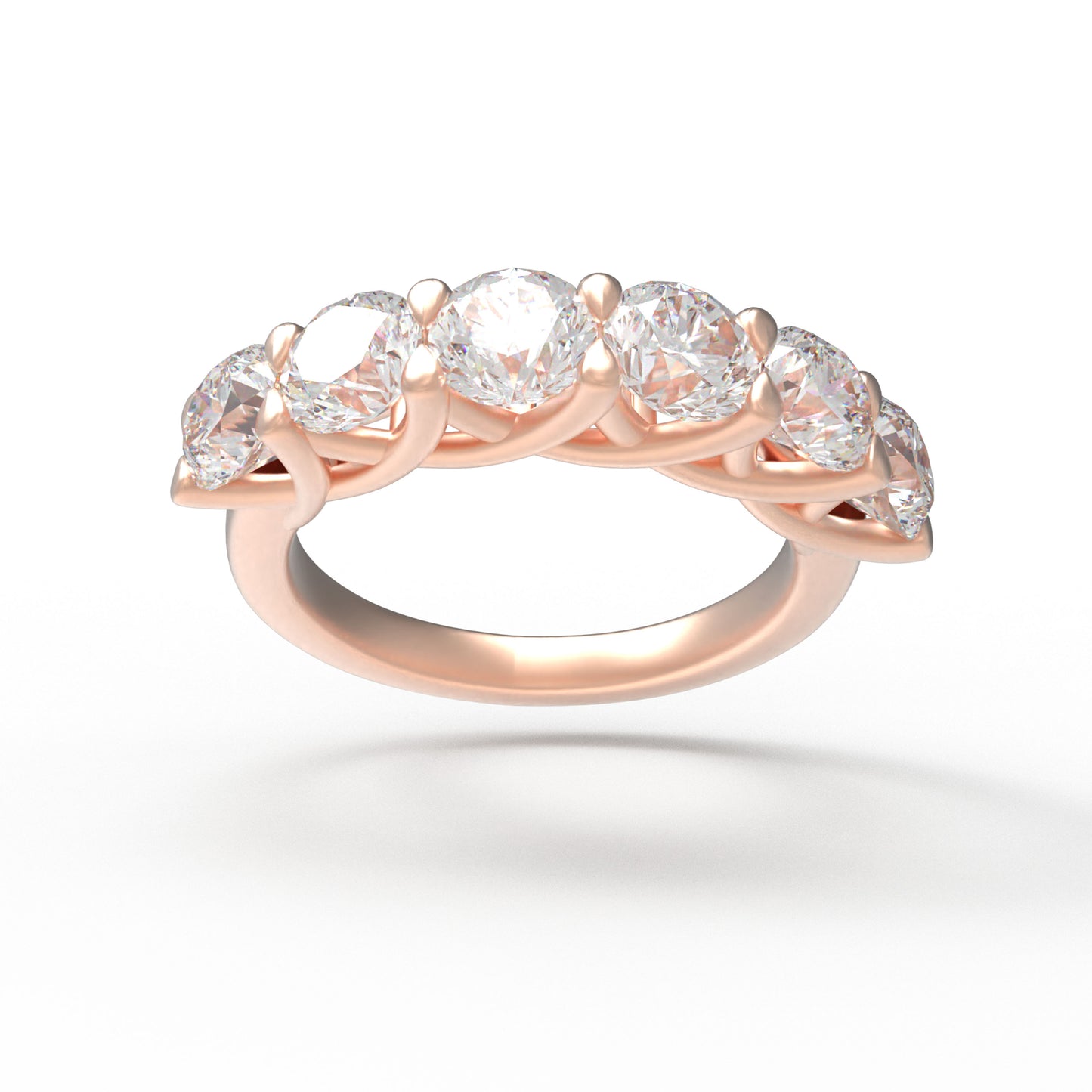 1.8ct Lab Grown Diamond Ring for Women - 6 Stone VVS1-VVS2 D-E Color Engagement Ring, Available in 10K/14K Rose Gold, Perfect Wedding & Anniversary Band